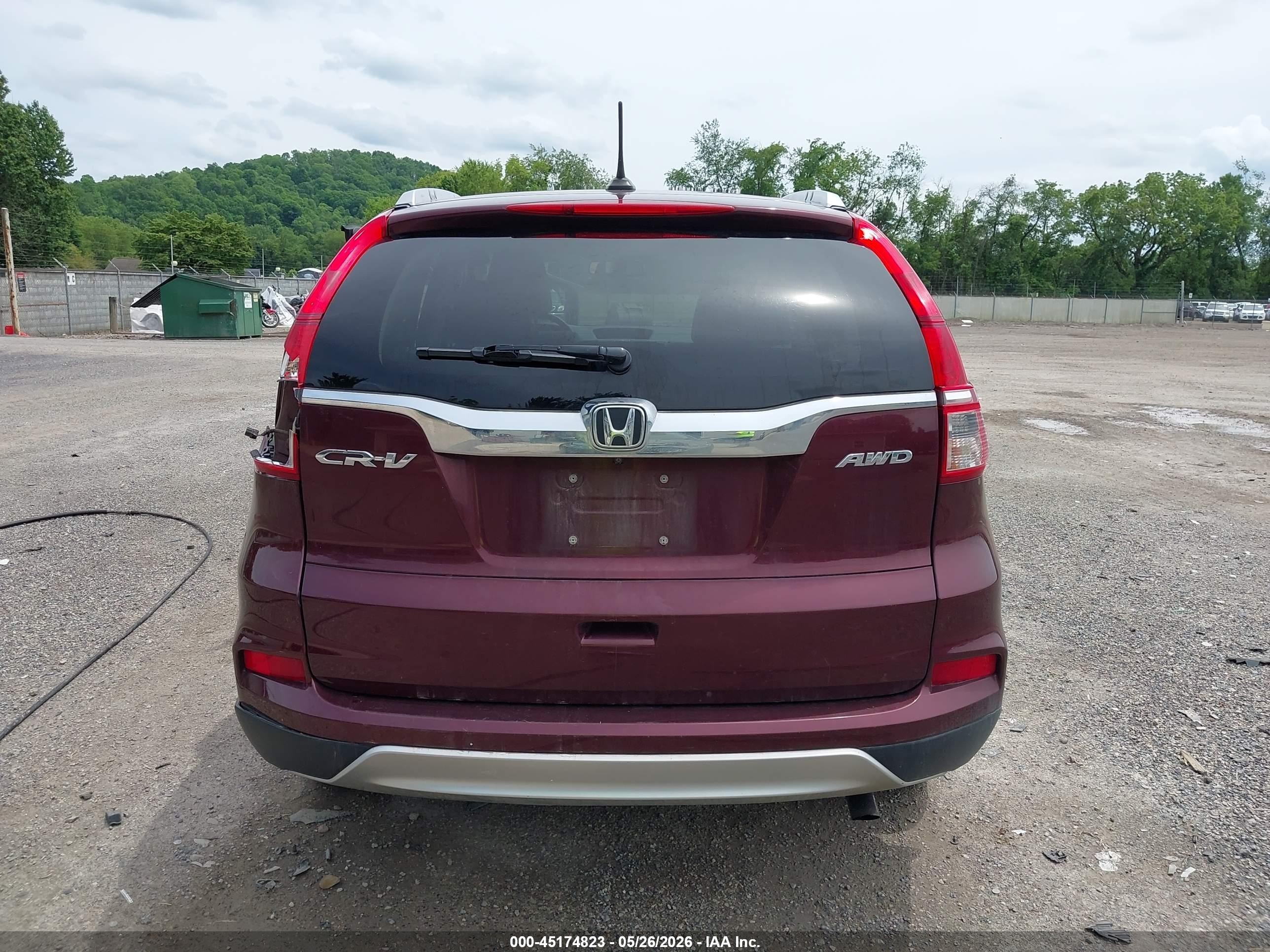2016 Honda Cr-v Ex-l Red vin: 2HKRM4H79GH662676