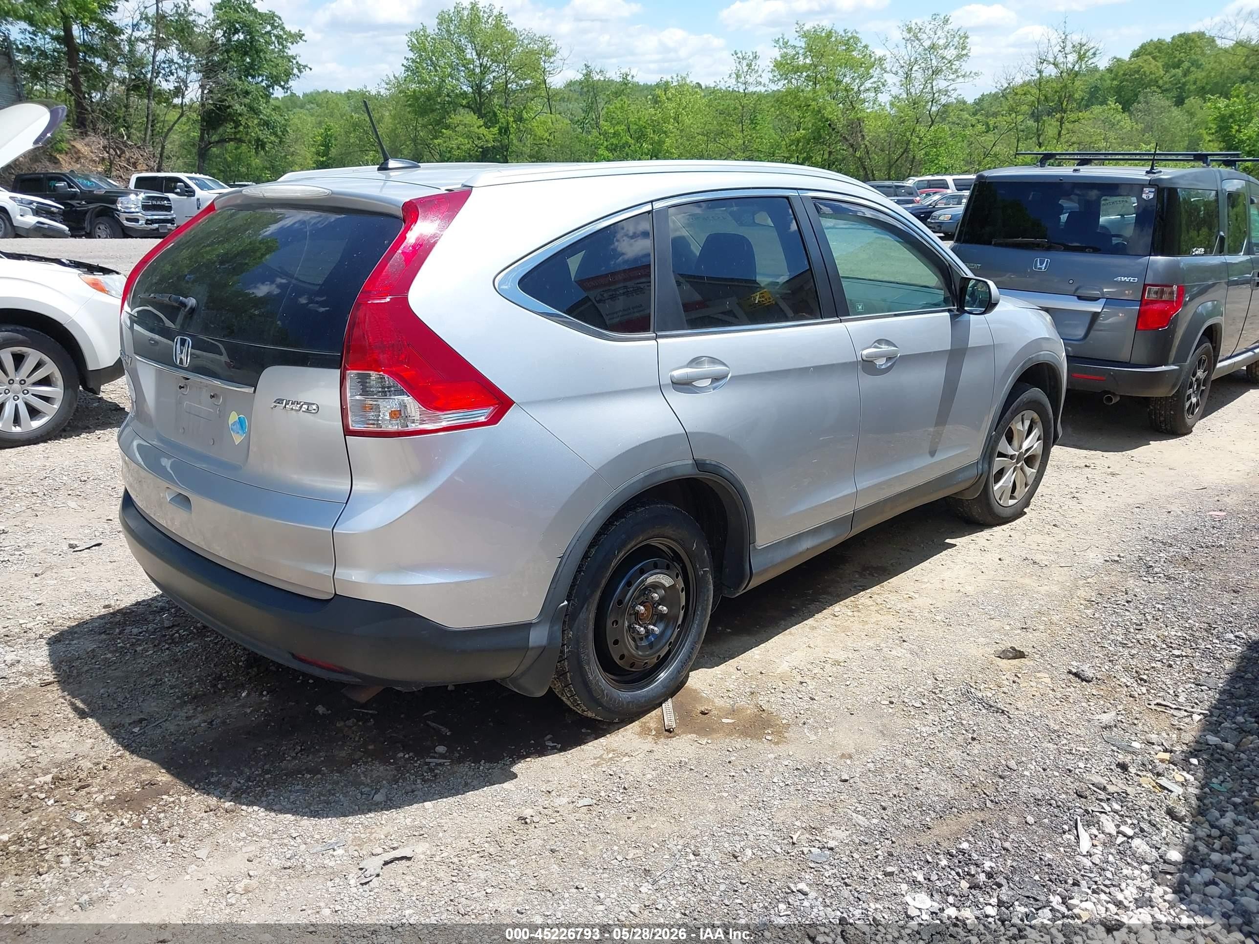 2012 Honda Cr-v Ex-l Gray vin: 2HKRM4H7XCH615313