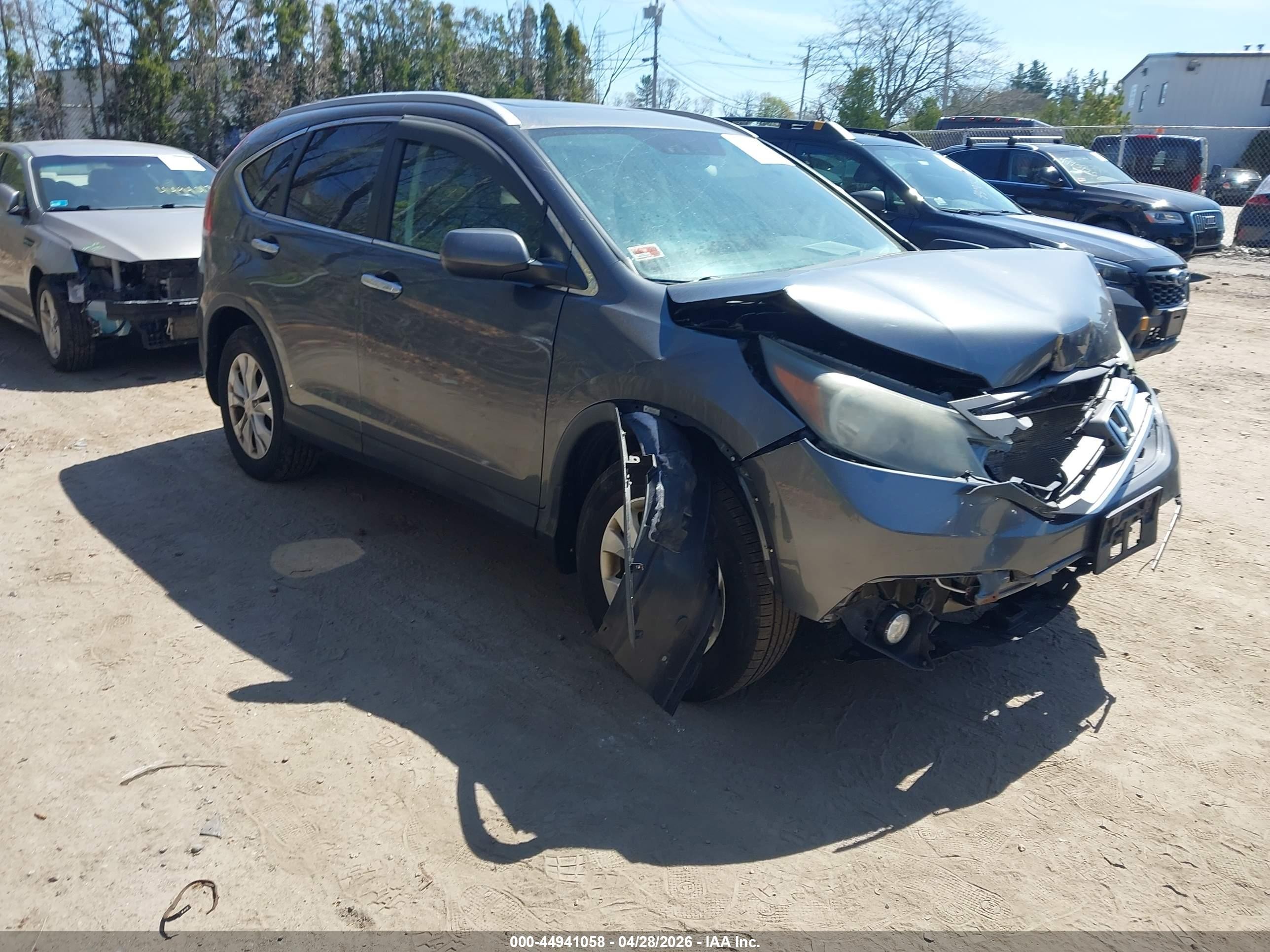 2013 Honda Cr-v Ex-l Gray vin: 2HKRM4H7XDH628631