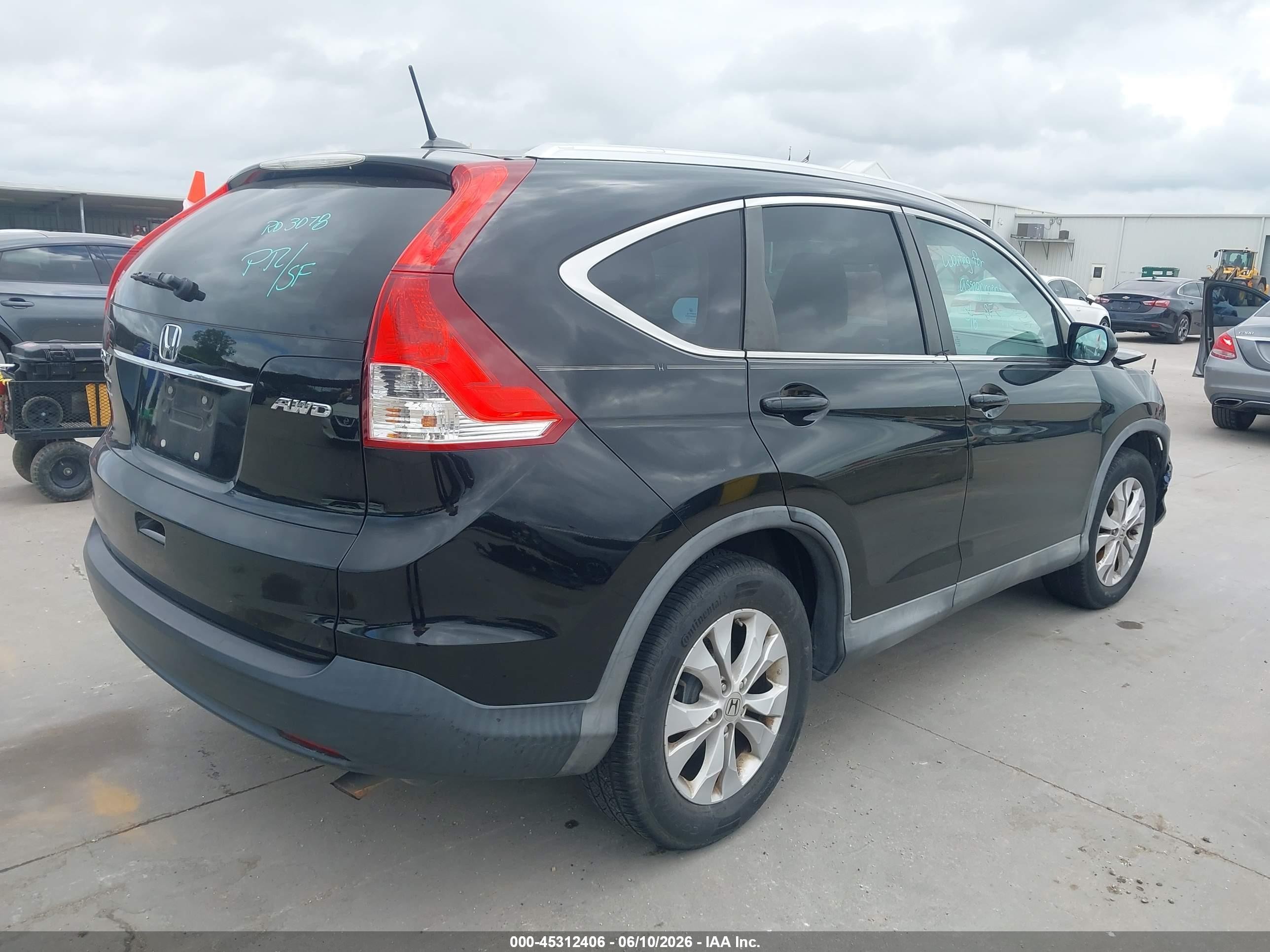 2013 Honda Cr-v Ex-l Black vin: 2HKRM4H7XDH682401