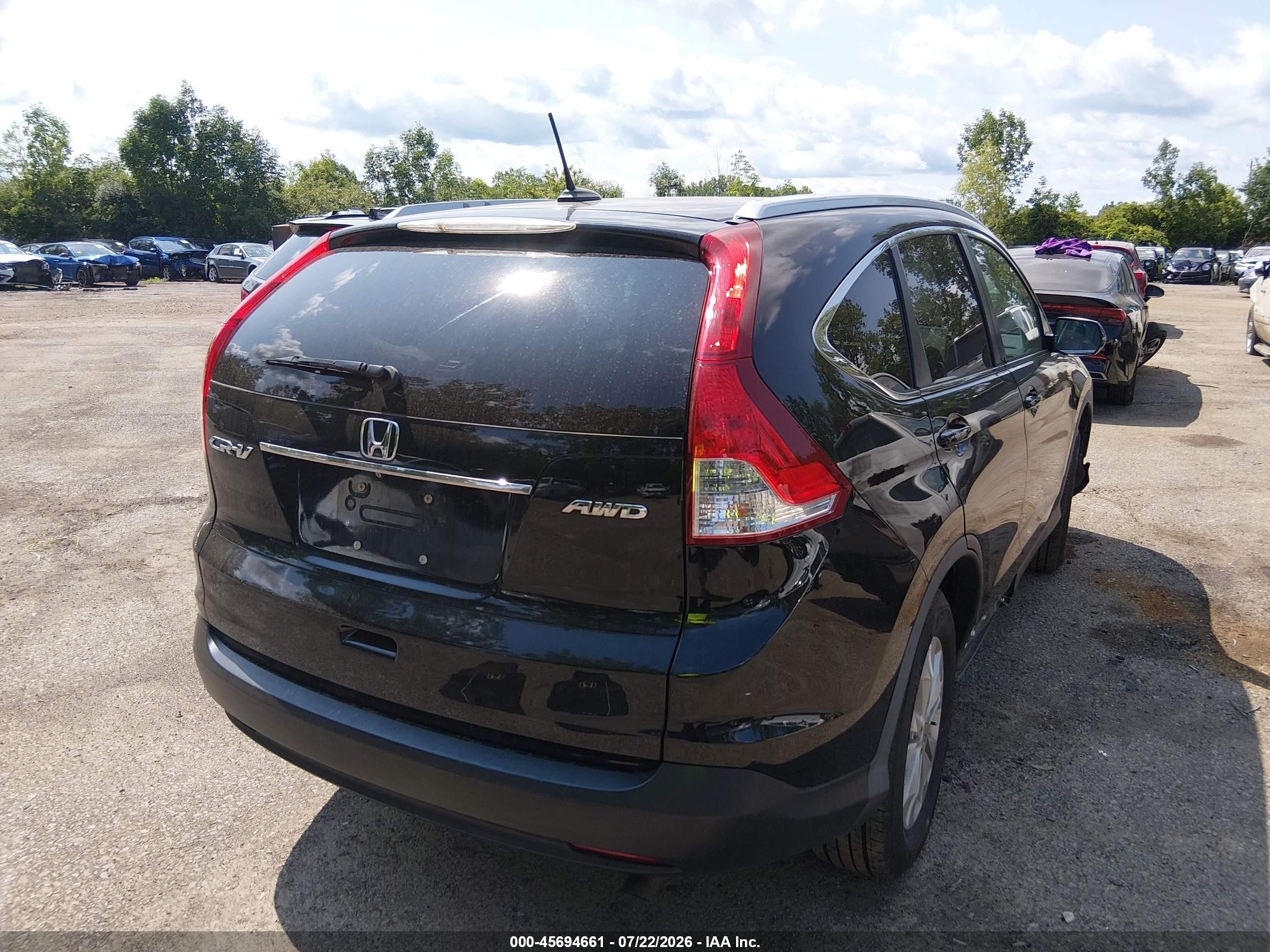 2013 Honda Cr-v Ex-l Black vin: 2HKRM4H7XDH684276