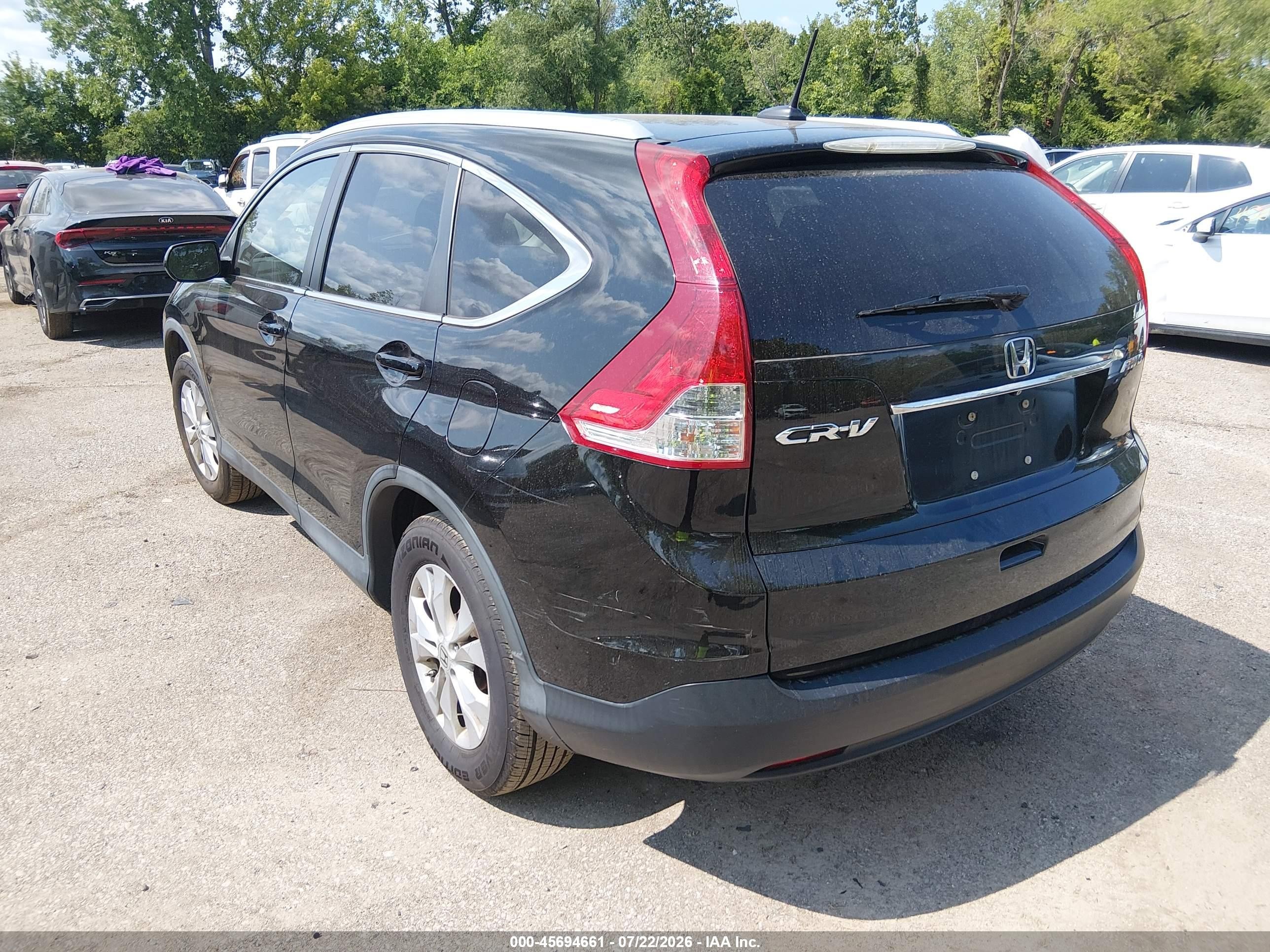 2013 Honda Cr-v Ex-l Black vin: 2HKRM4H7XDH684276