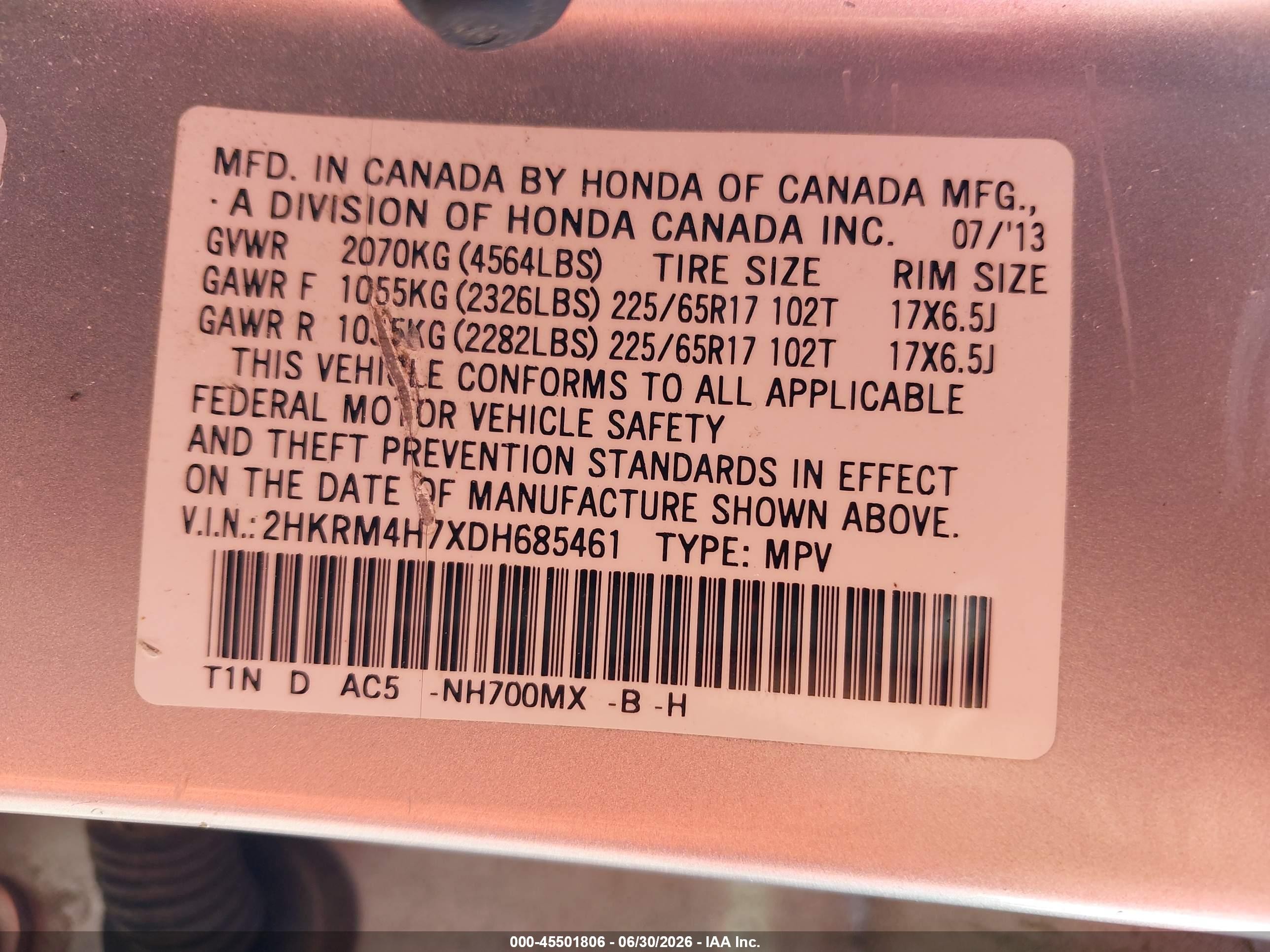 2013 Honda Cr-v Ex-l Silver vin: 2HKRM4H7XDH685461
