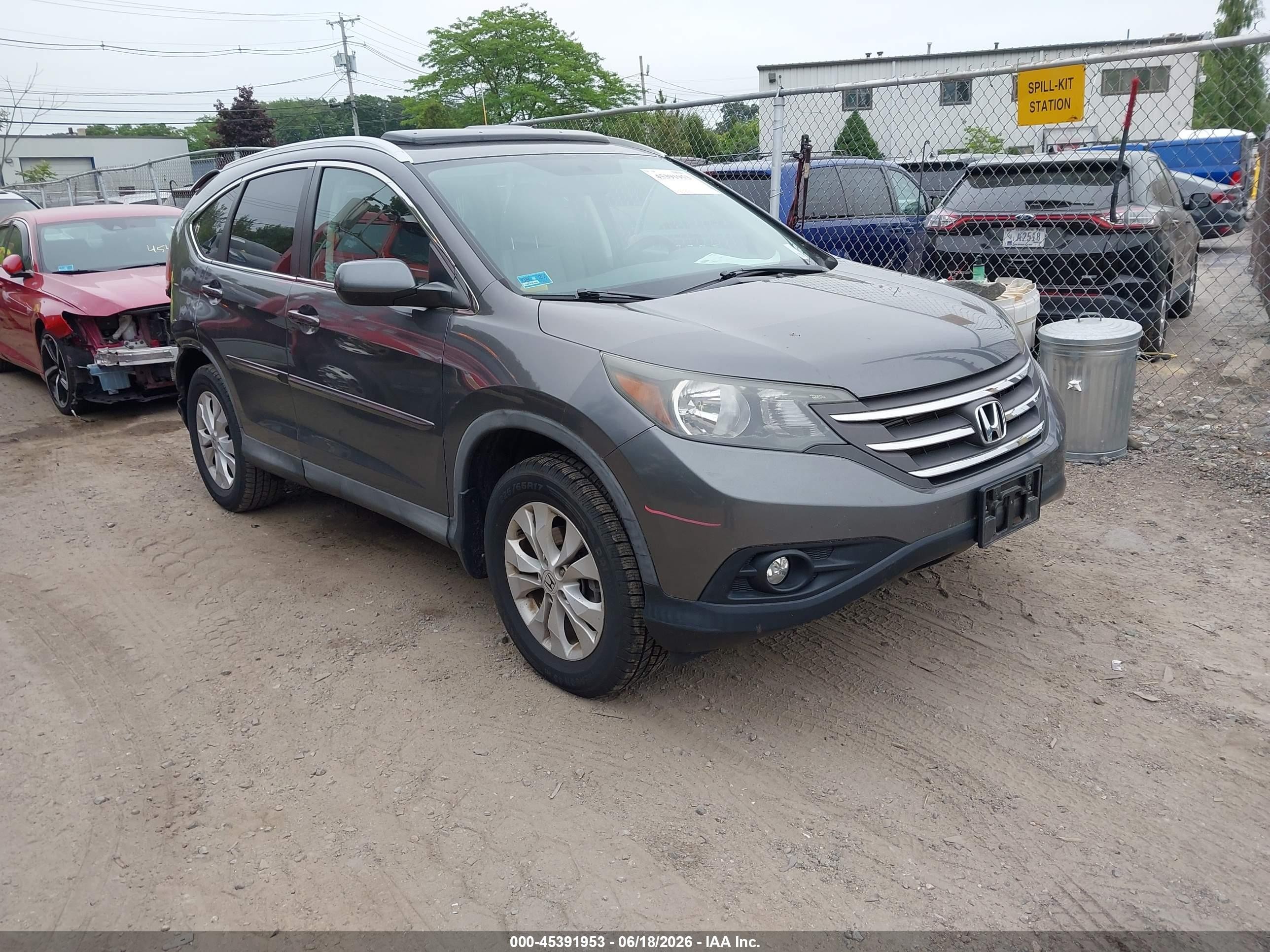2014 Honda Cr-v Ex-l Gray vin: 2HKRM4H7XEH601057