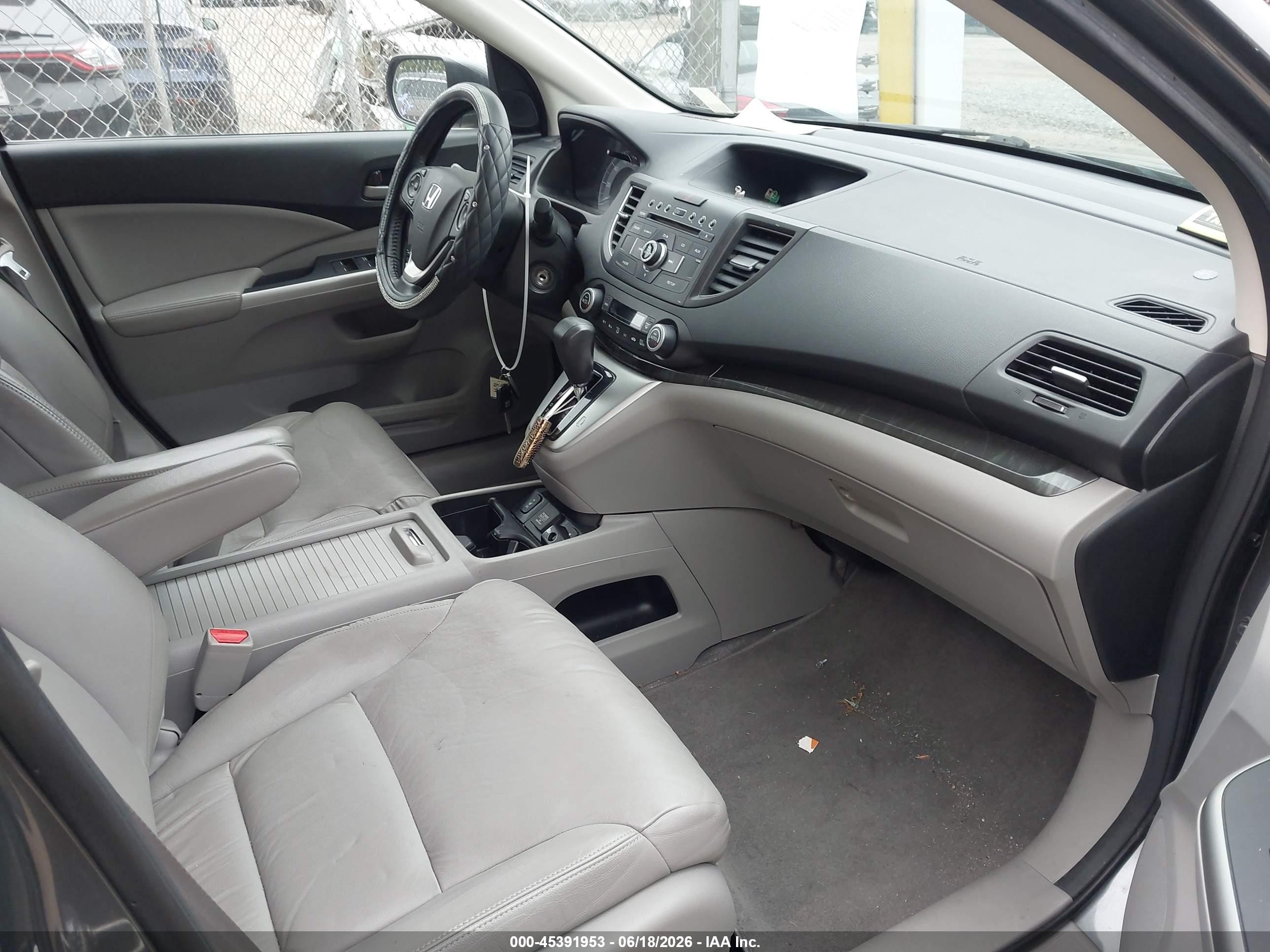 2014 Honda Cr-v Ex-l Gray vin: 2HKRM4H7XEH601057