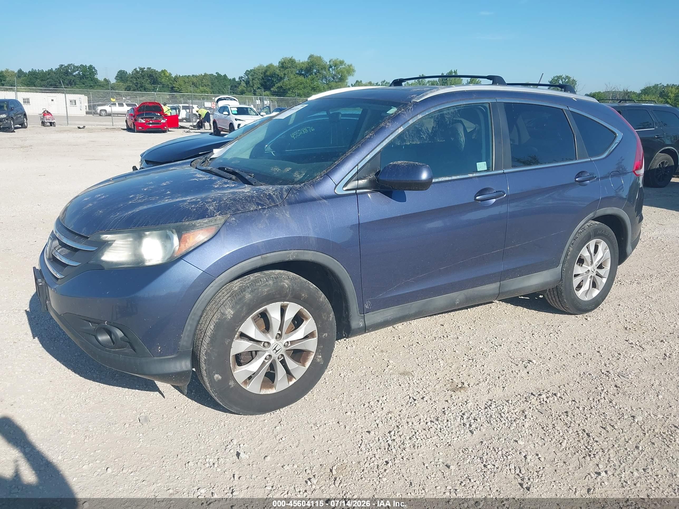 2014 Honda Cr-v Ex-l Blue vin: 2HKRM4H7XEH605898