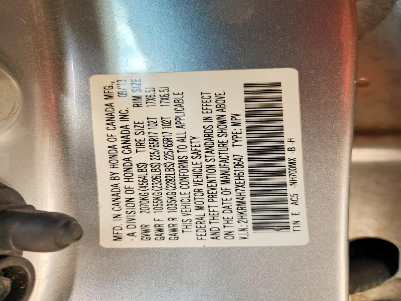 2014 Honda Cr-v Exl Silver vin: 2HKRM4H7XEH610647