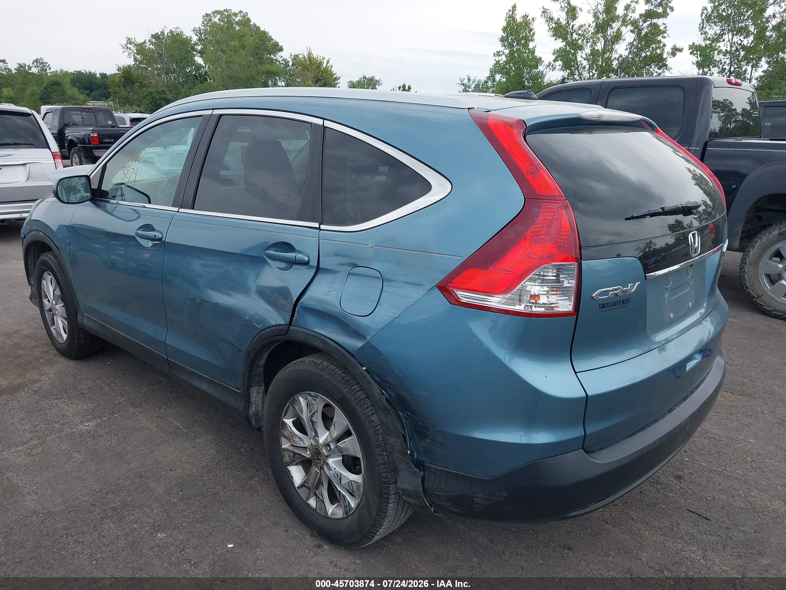 2014 Honda Cr-v Ex-l Blue vin: 2HKRM4H7XEH656527