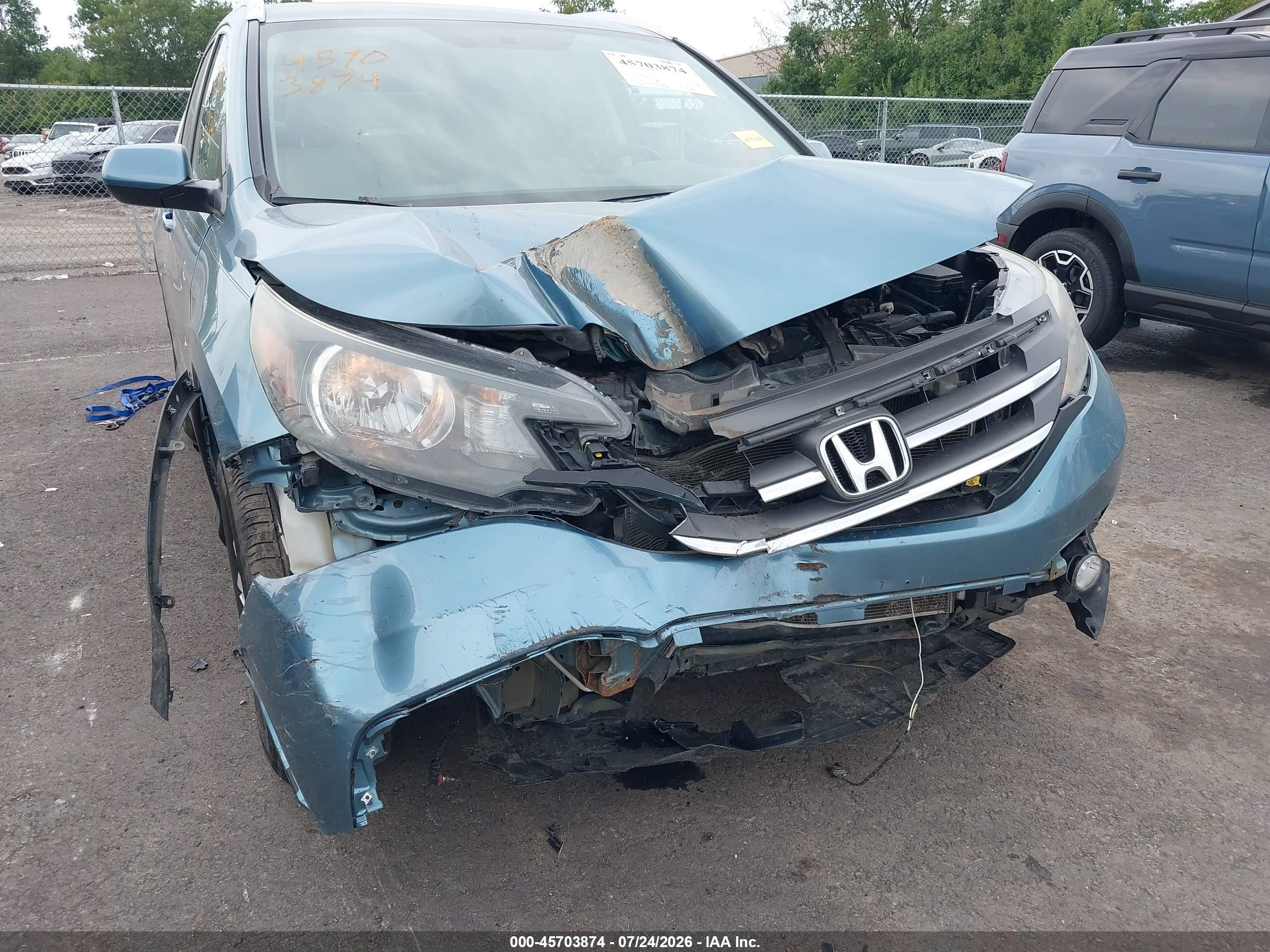 2014 Honda Cr-v Ex-l Blue vin: 2HKRM4H7XEH656527