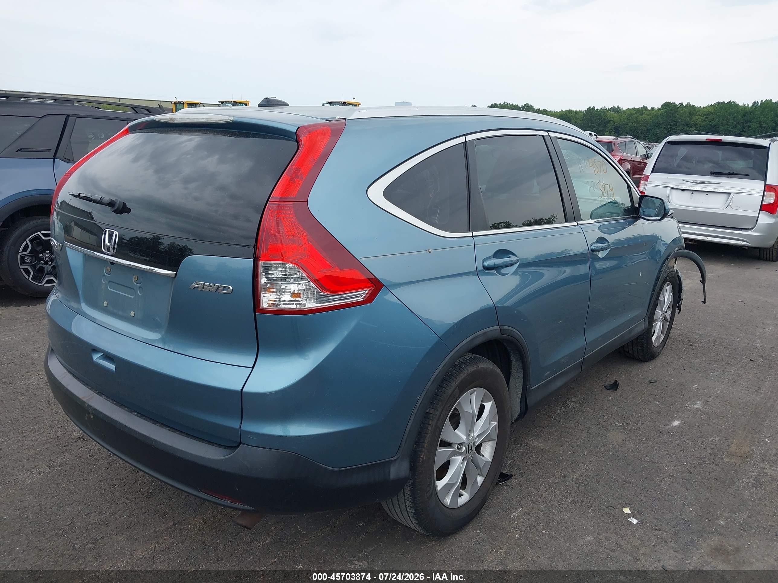 2014 Honda Cr-v Ex-l Blue vin: 2HKRM4H7XEH656527