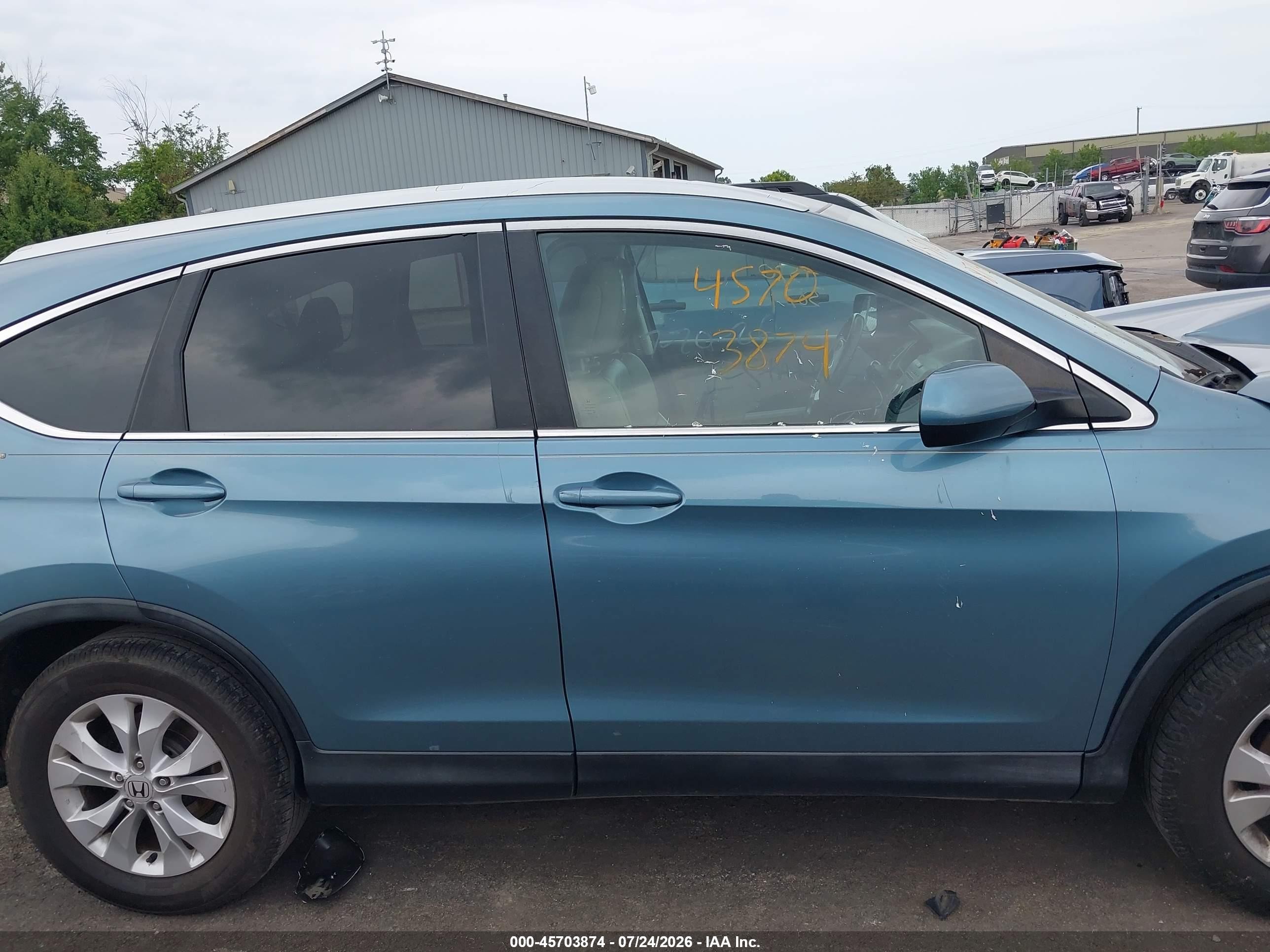 2014 Honda Cr-v Ex-l Blue vin: 2HKRM4H7XEH656527