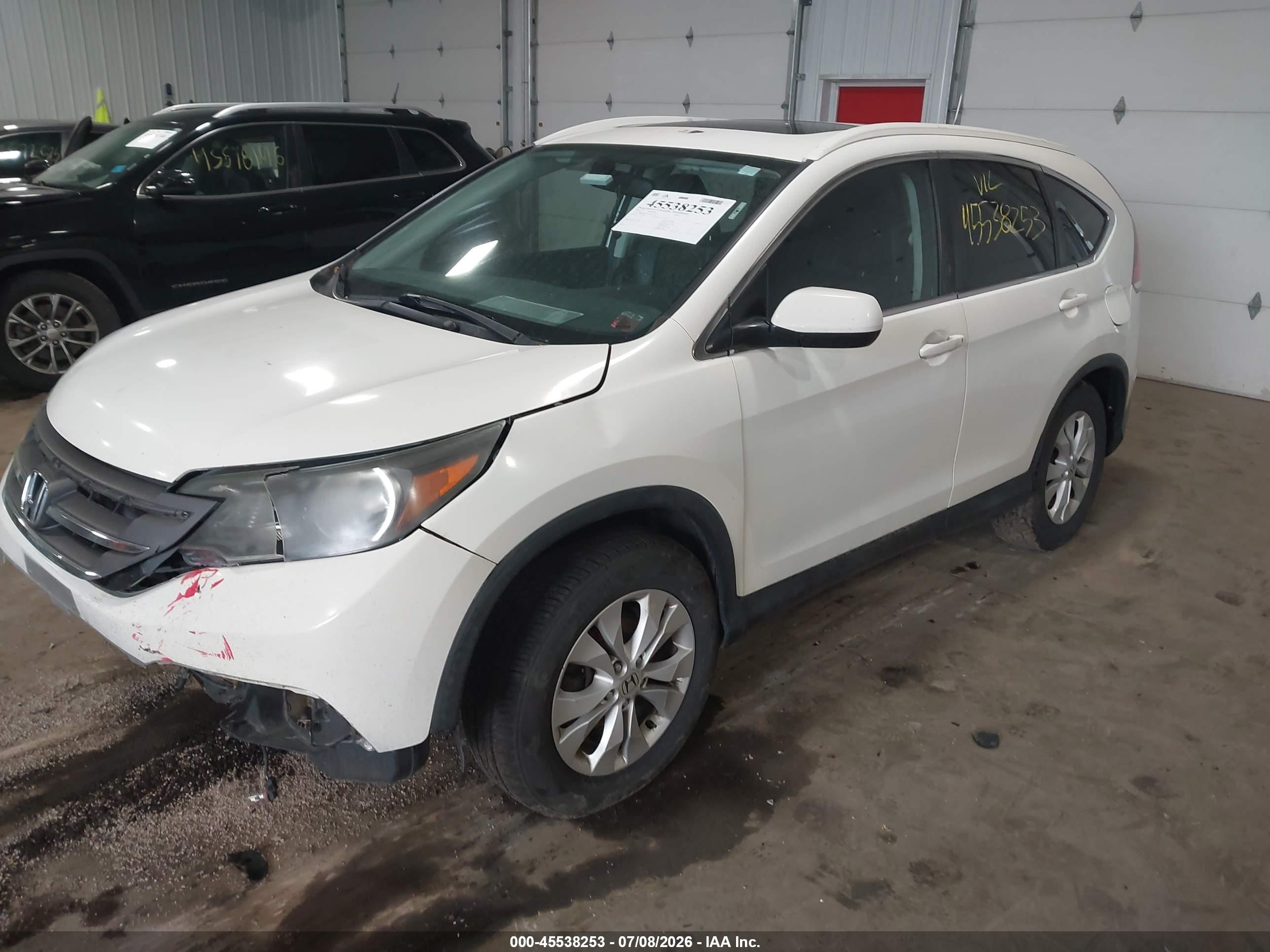 2014 Honda Cr-v Ex-l White vin: 2HKRM4H7XEH677622