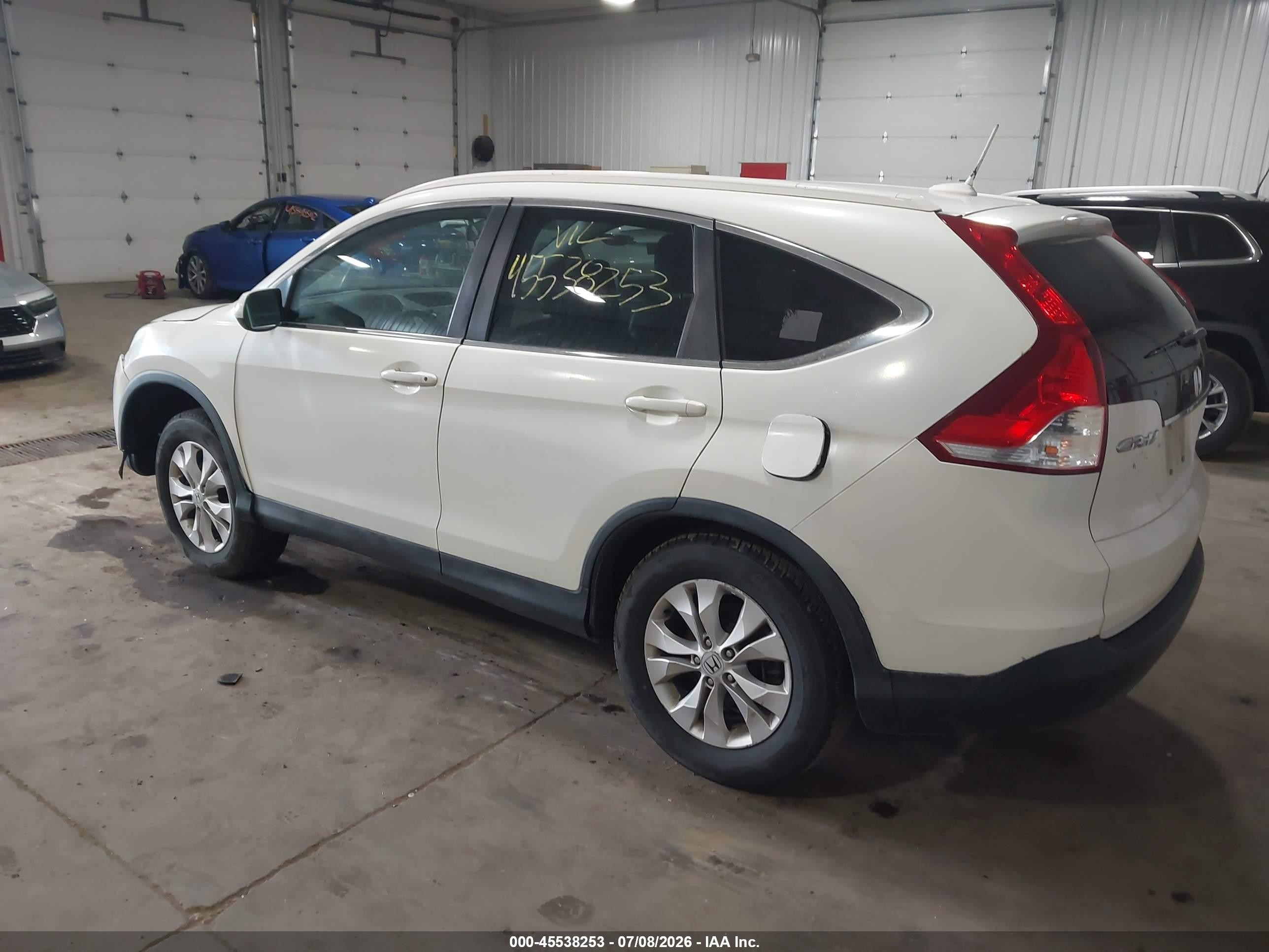 2014 Honda Cr-v Ex-l White vin: 2HKRM4H7XEH677622