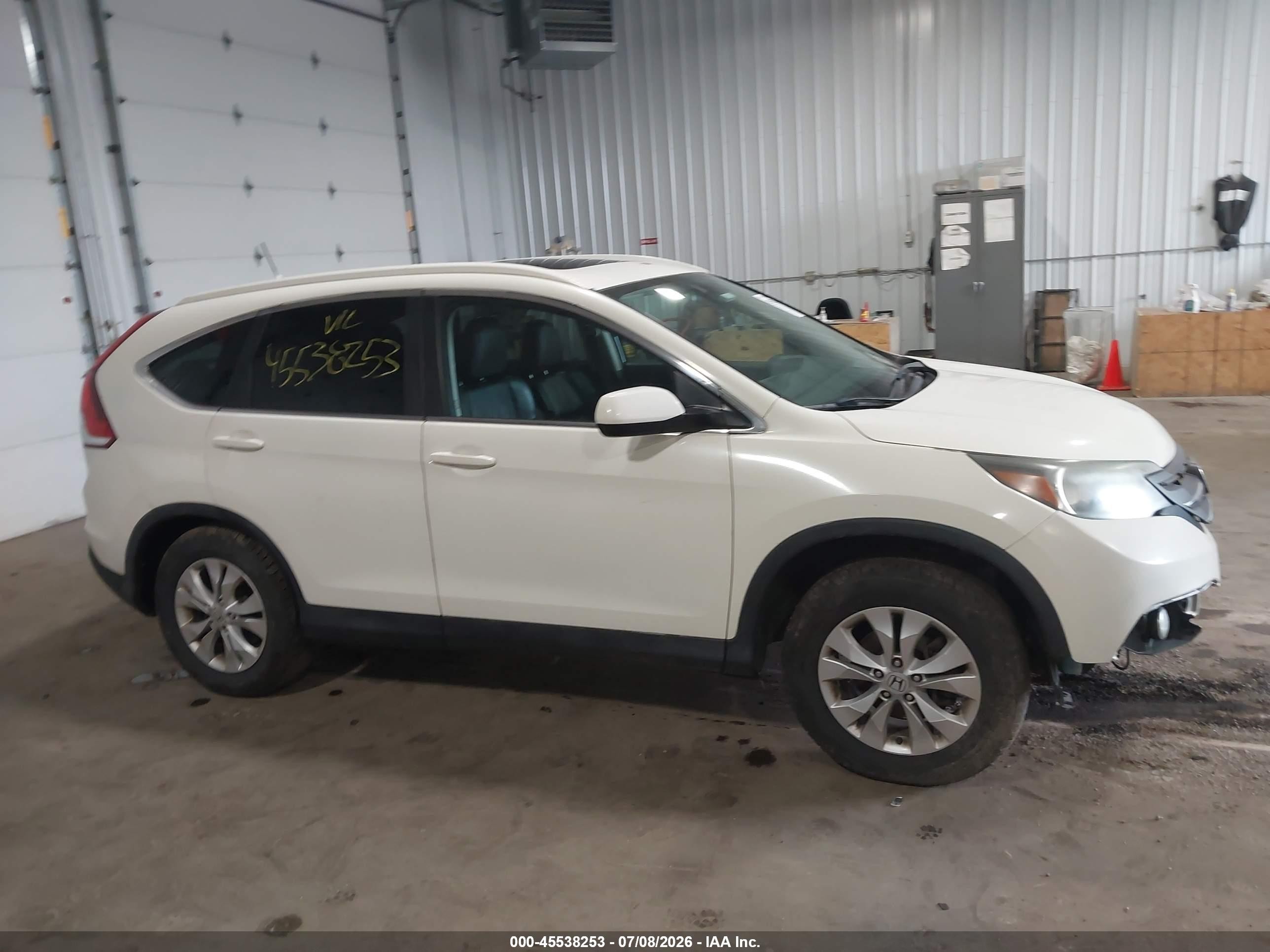 2014 Honda Cr-v Ex-l White vin: 2HKRM4H7XEH677622