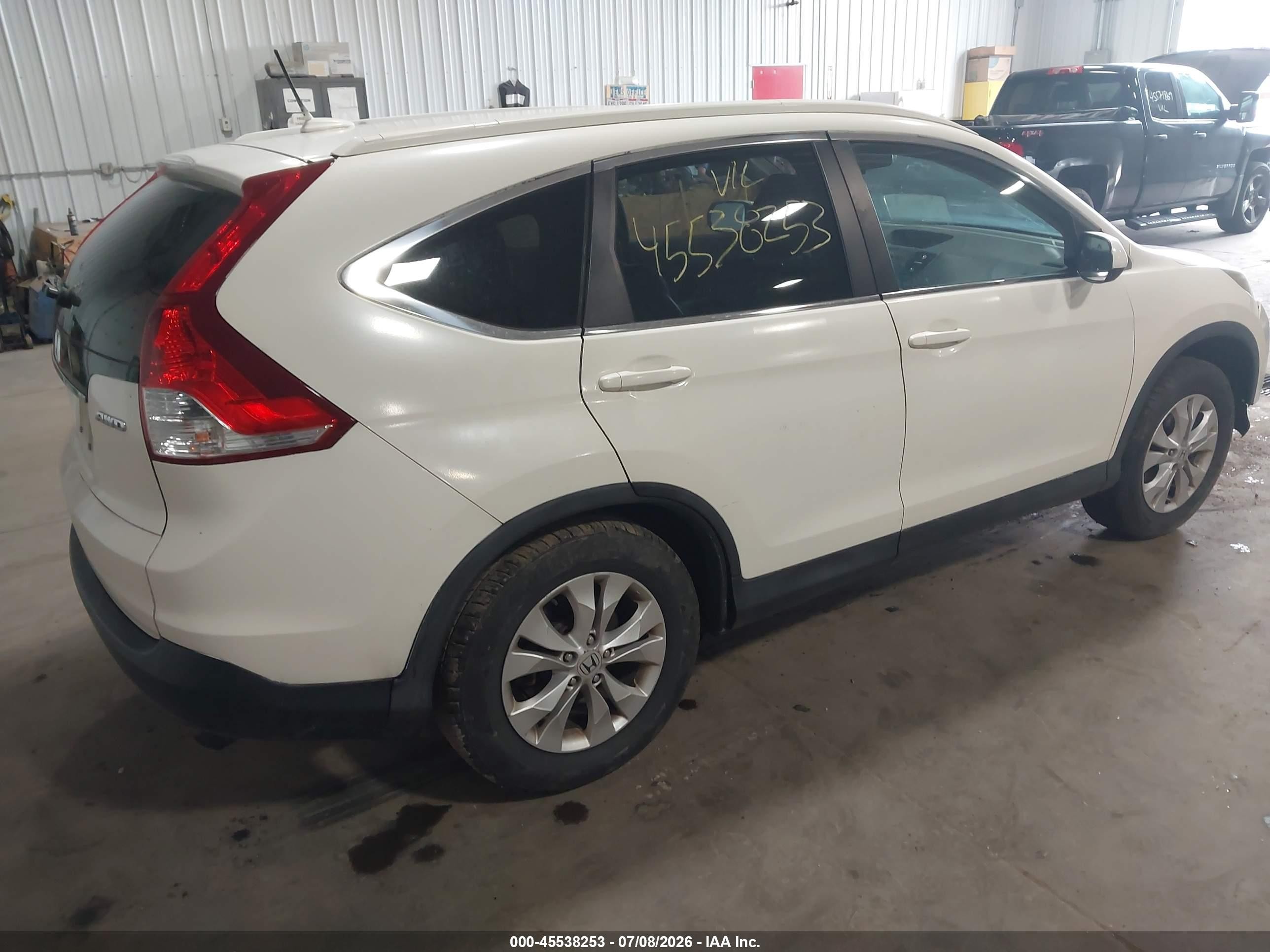 2014 Honda Cr-v Ex-l White vin: 2HKRM4H7XEH677622