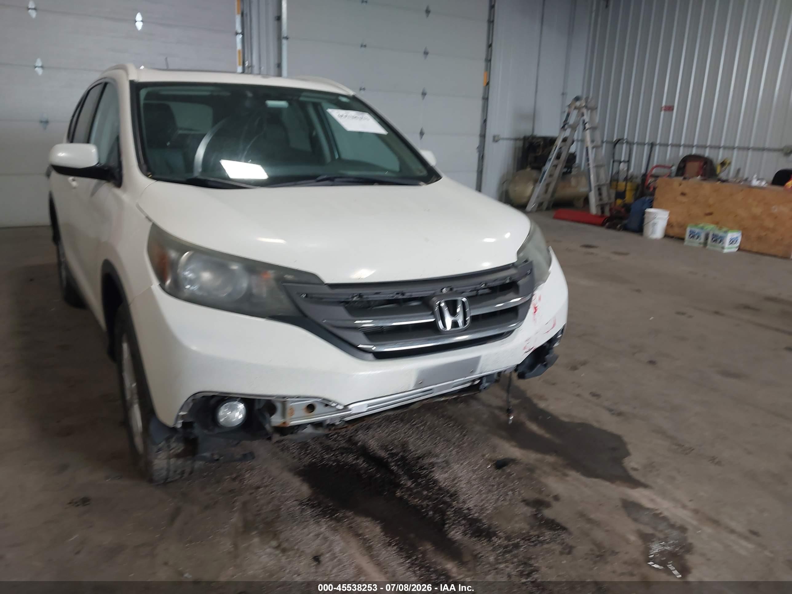 2014 Honda Cr-v Ex-l White vin: 2HKRM4H7XEH677622