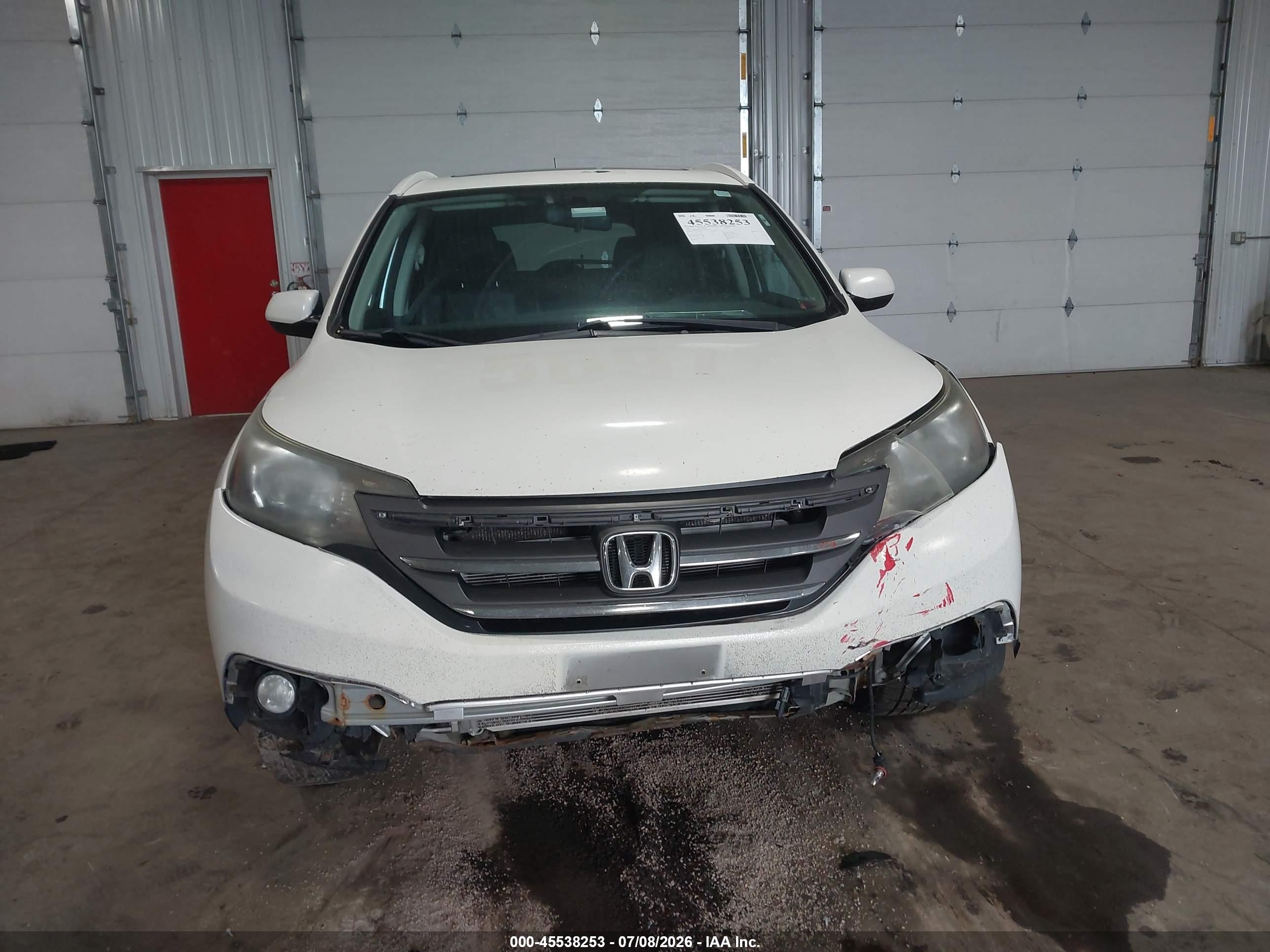 2014 Honda Cr-v Ex-l White vin: 2HKRM4H7XEH677622