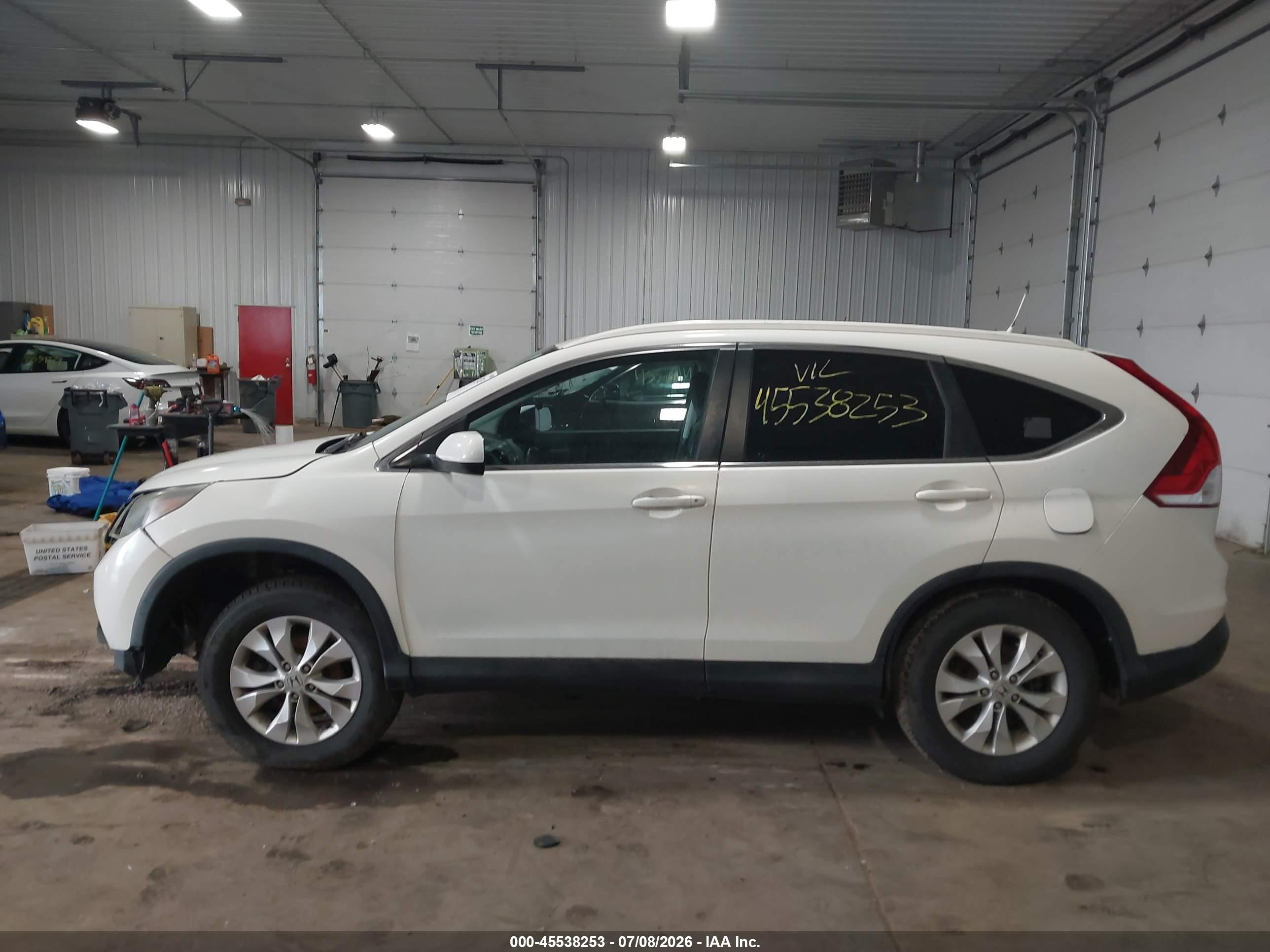 2014 Honda Cr-v Ex-l White vin: 2HKRM4H7XEH677622