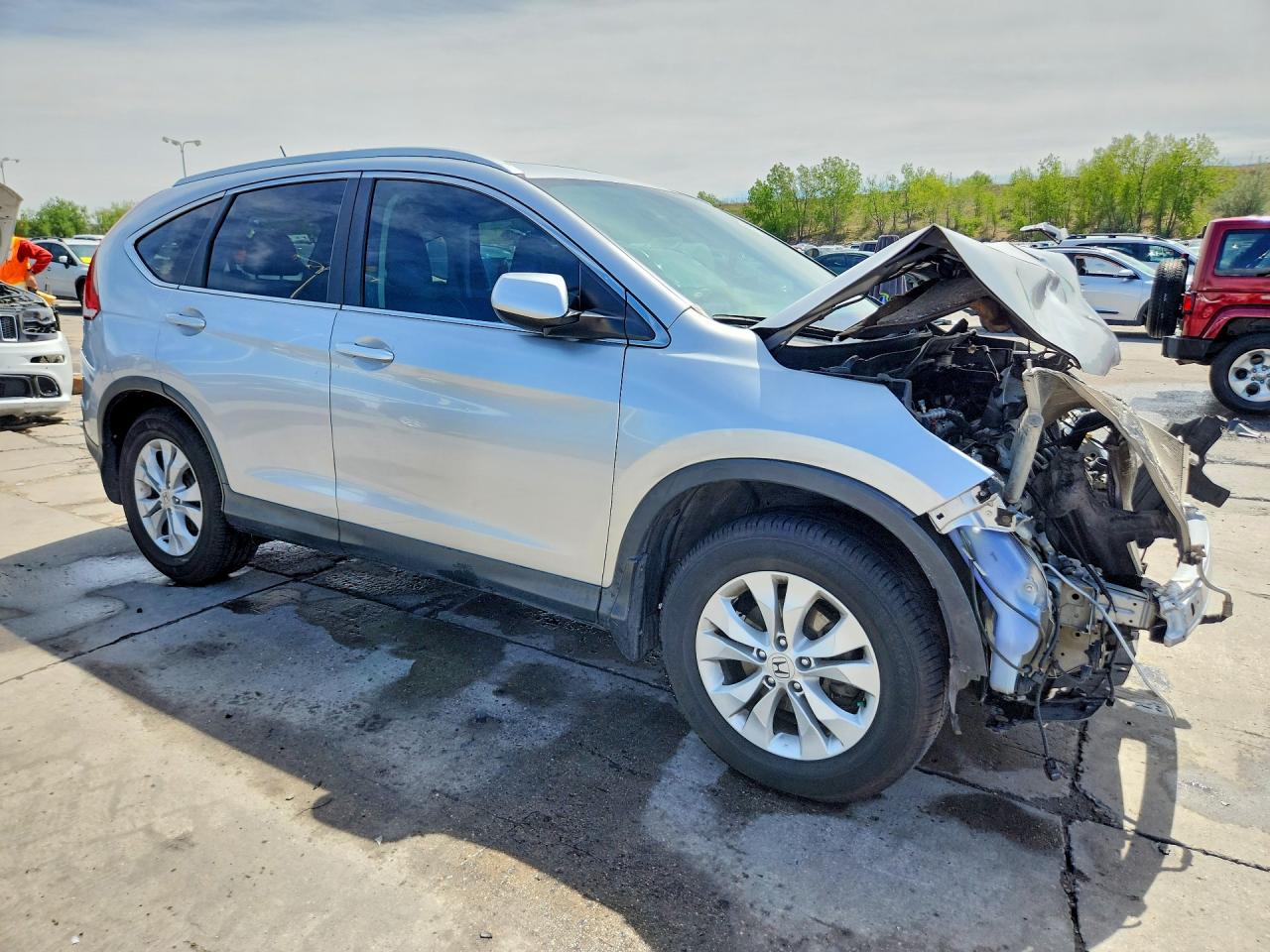2014 Honda Cr-v Exl Silver vin: 2HKRM4H7XEH713499