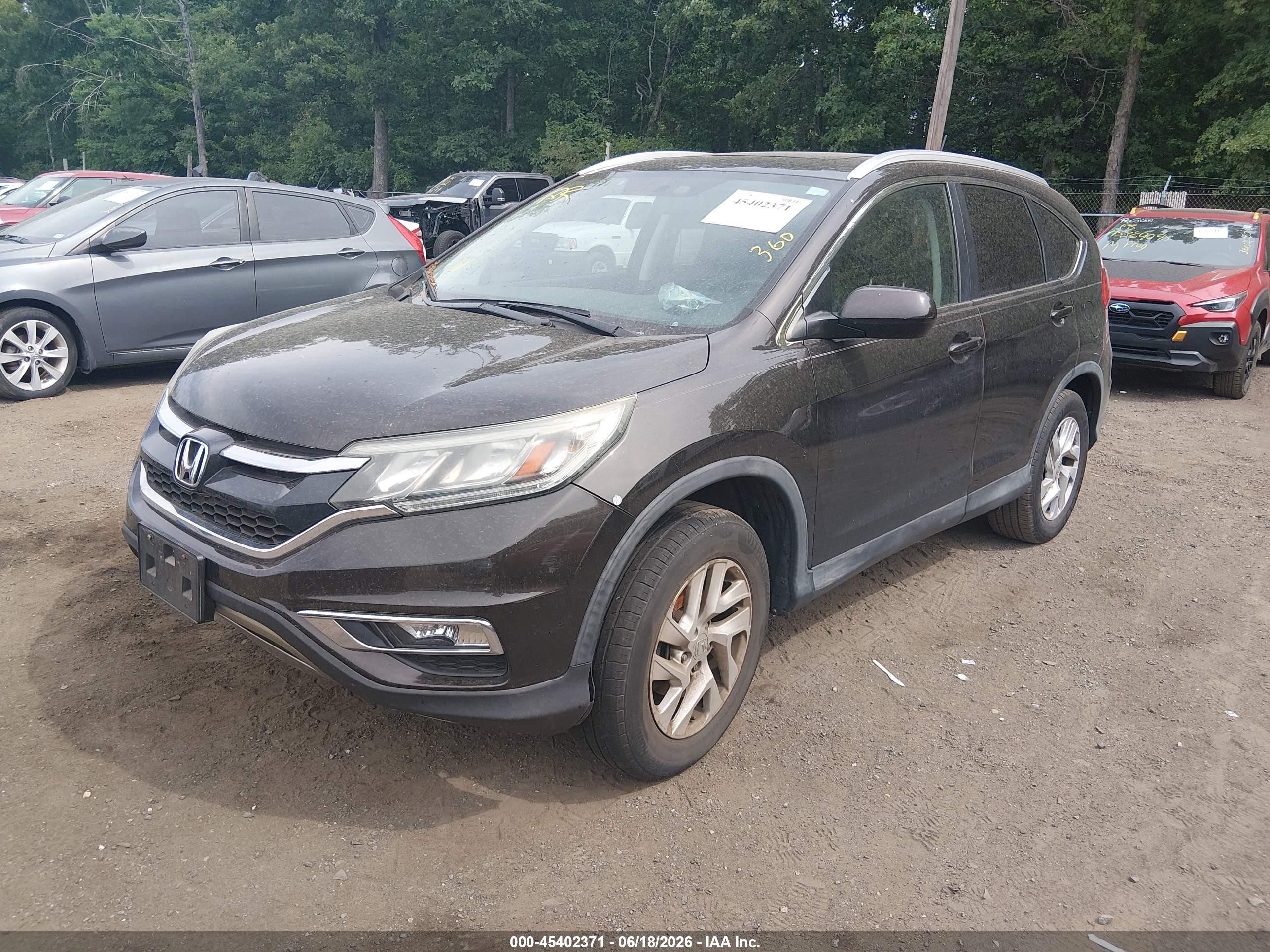 2015 Honda Cr-v Ex-l Black vin: 2HKRM4H7XFH609404