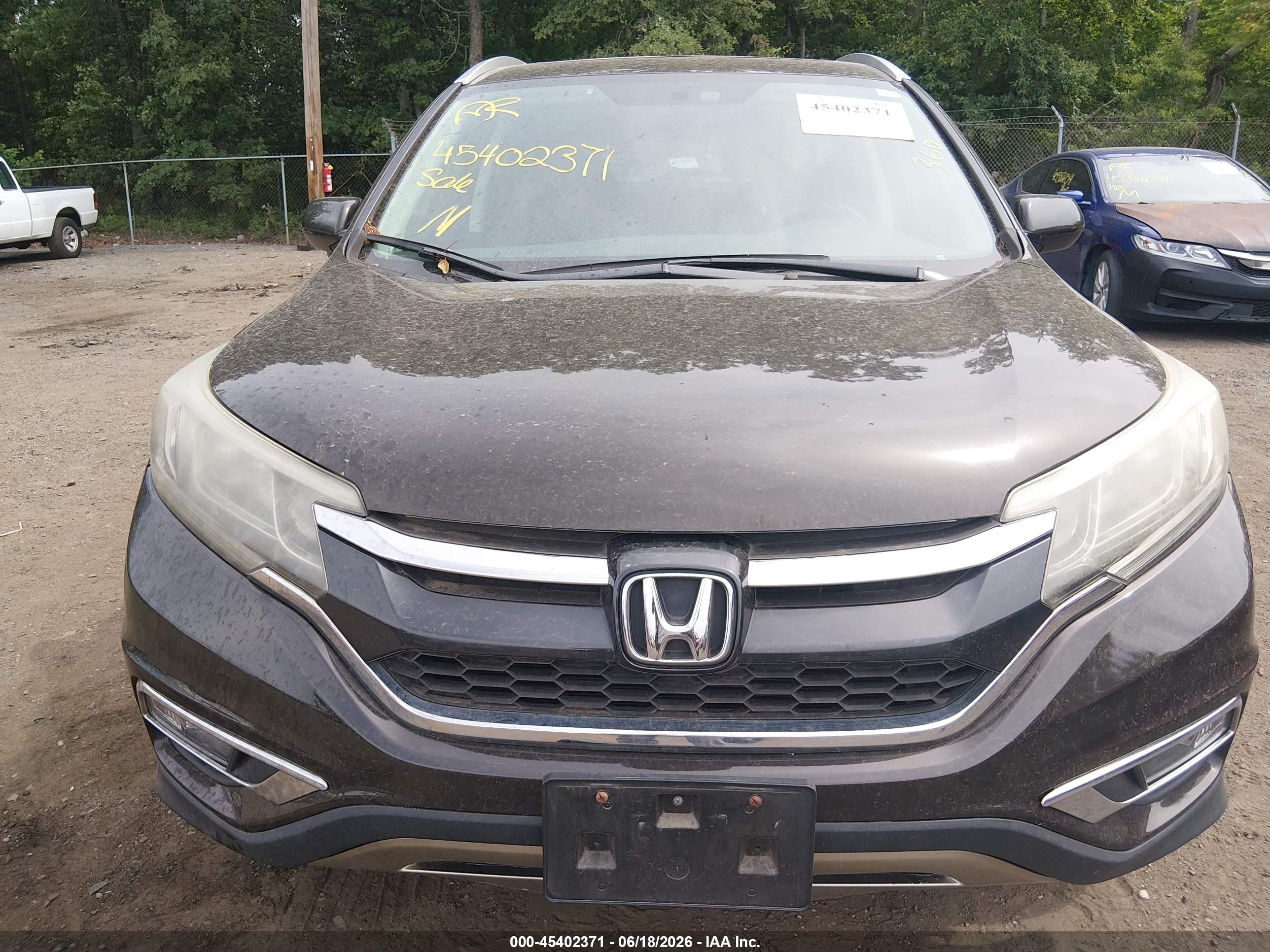 2015 Honda Cr-v Ex-l Black vin: 2HKRM4H7XFH609404