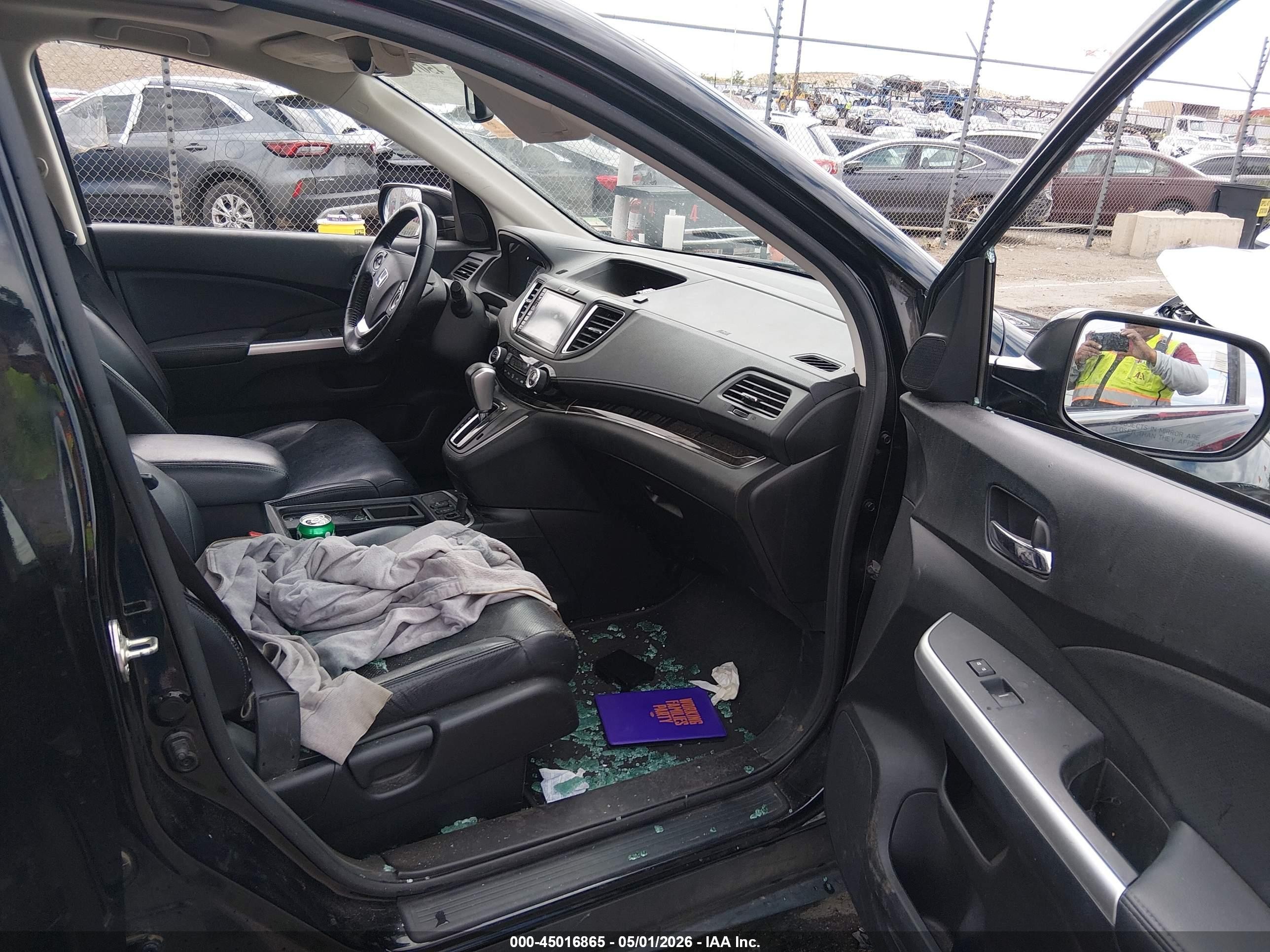 2015 Honda Cr-v Ex-l Black vin: 2HKRM4H7XFH618989