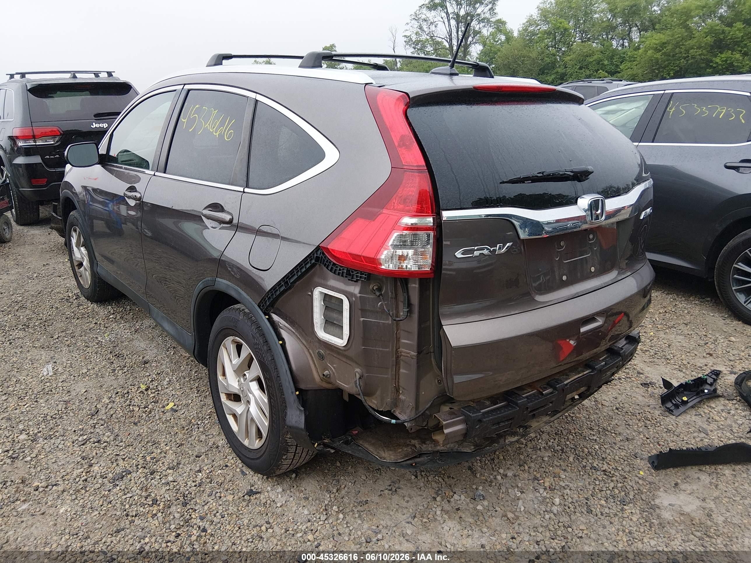 2015 Honda Cr-v Ex-l Gray vin: 2HKRM4H7XFH652236