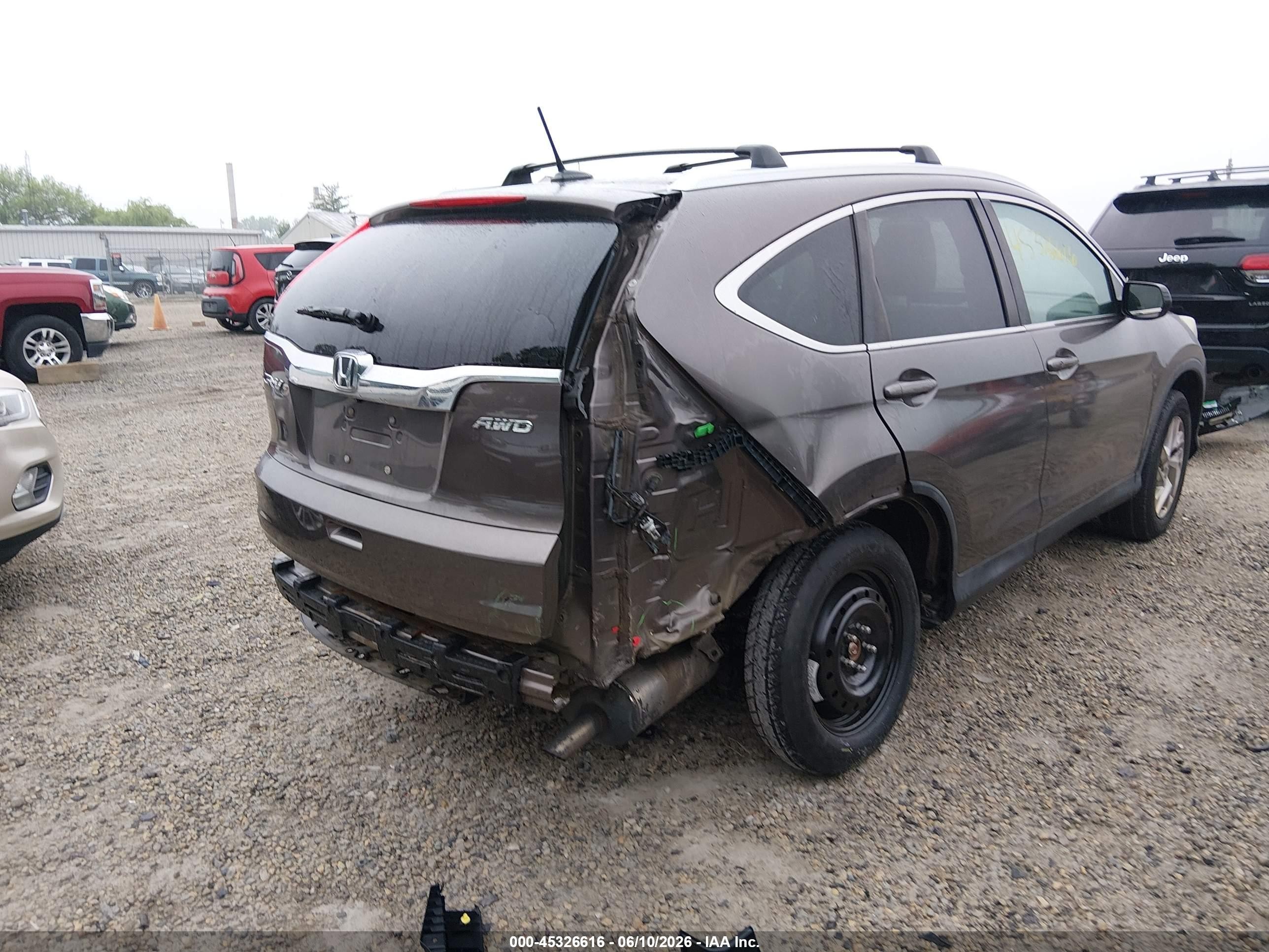 2015 Honda Cr-v Ex-l Gray vin: 2HKRM4H7XFH652236