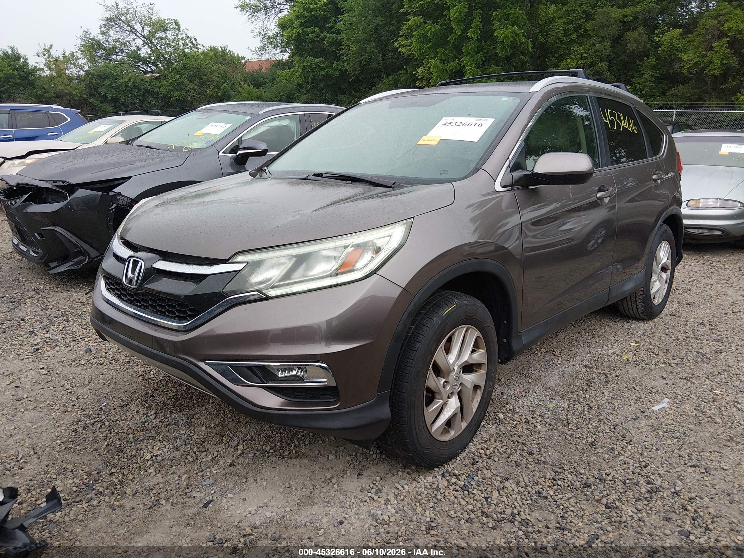 2015 Honda Cr-v Ex-l Gray vin: 2HKRM4H7XFH652236