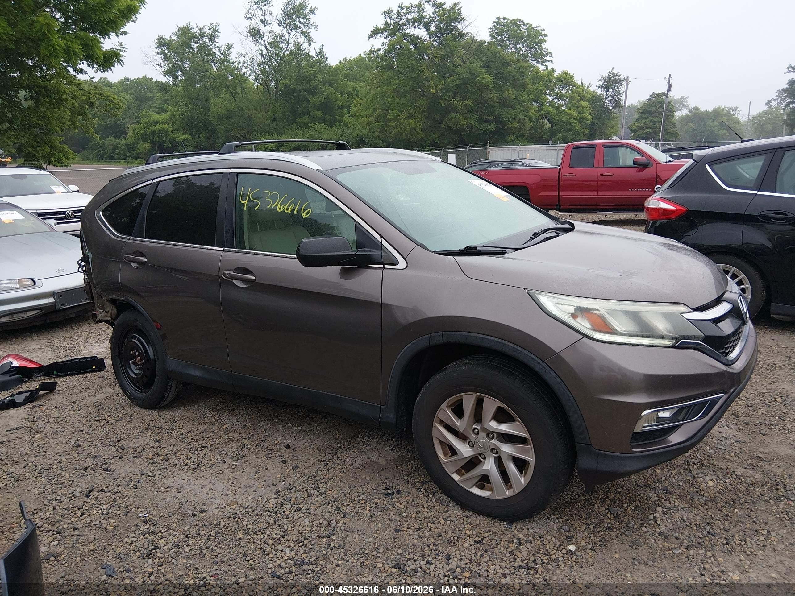 2015 Honda Cr-v Ex-l Gray vin: 2HKRM4H7XFH652236