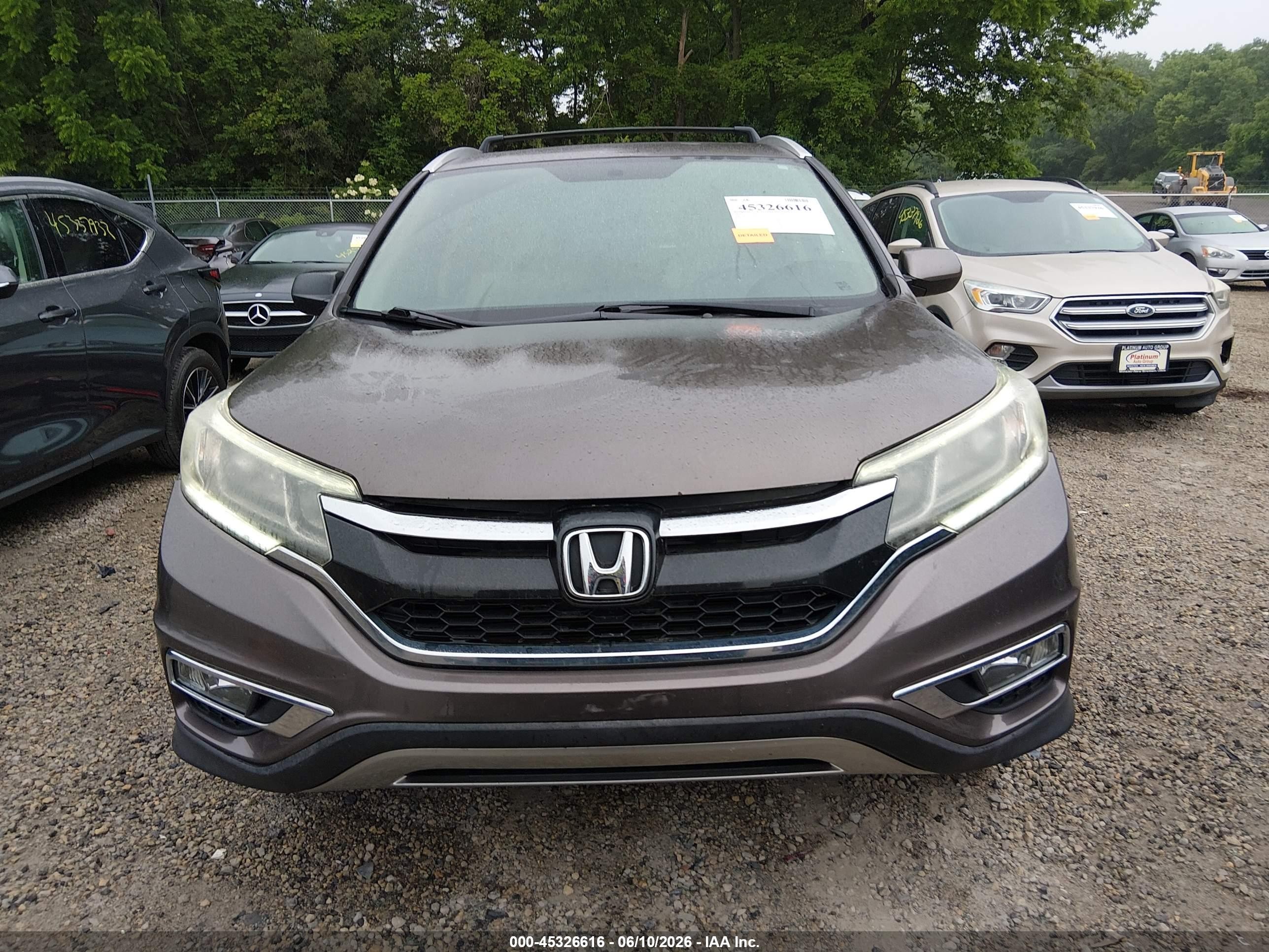 2015 Honda Cr-v Ex-l Gray vin: 2HKRM4H7XFH652236
