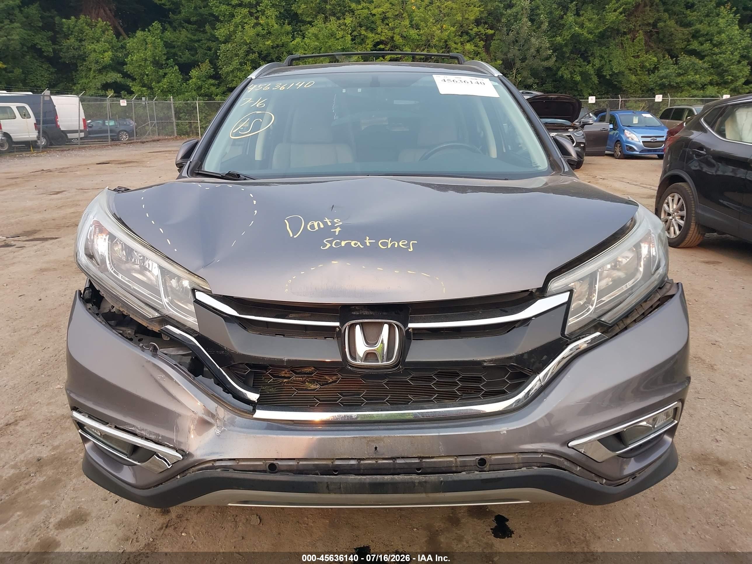 2015 Honda Cr-v Ex-l Серый vin: 2HKRM4H7XFH664385