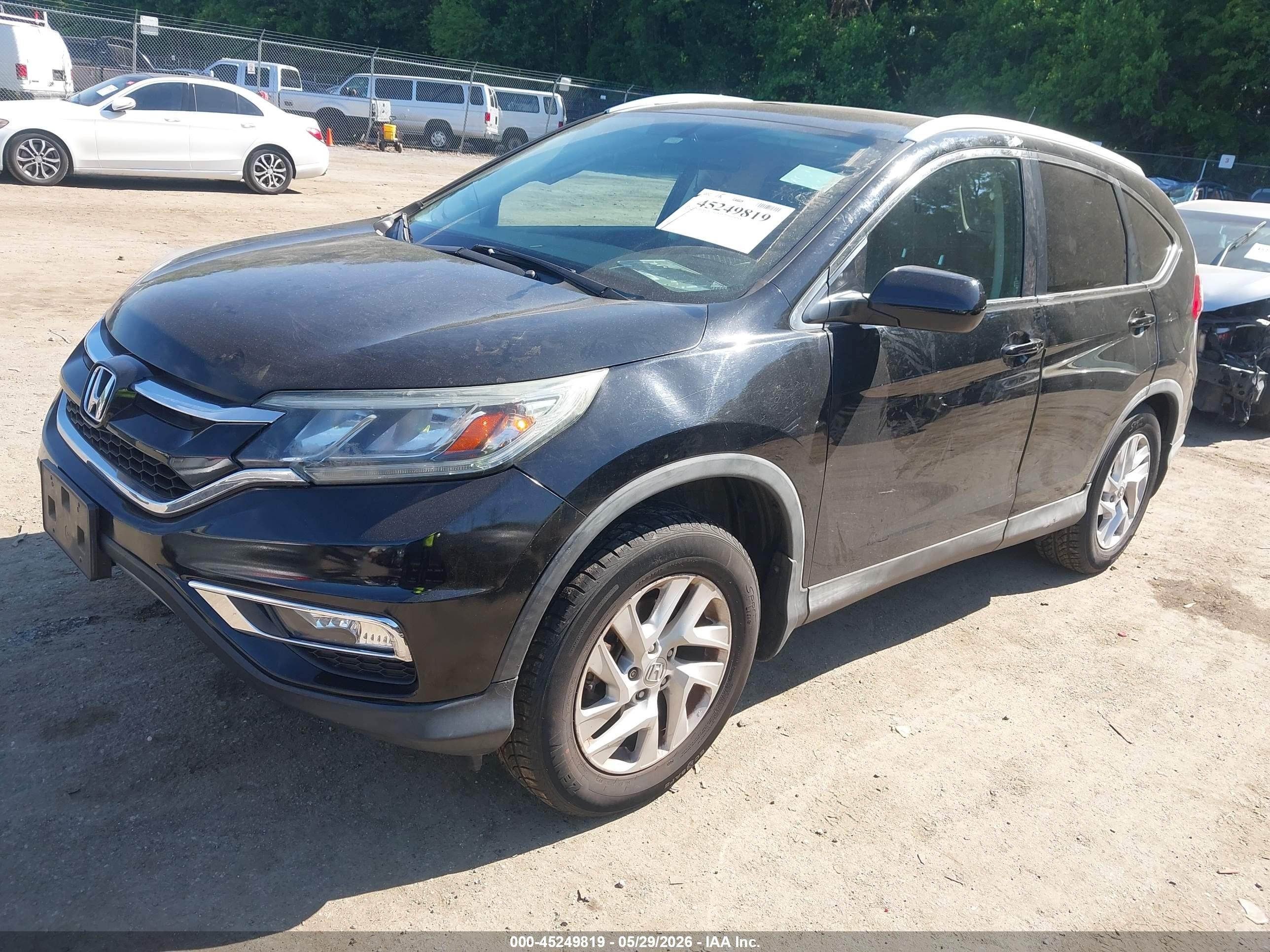 2015 Honda Cr-v Ex-l Black vin: 2HKRM4H7XFH668680