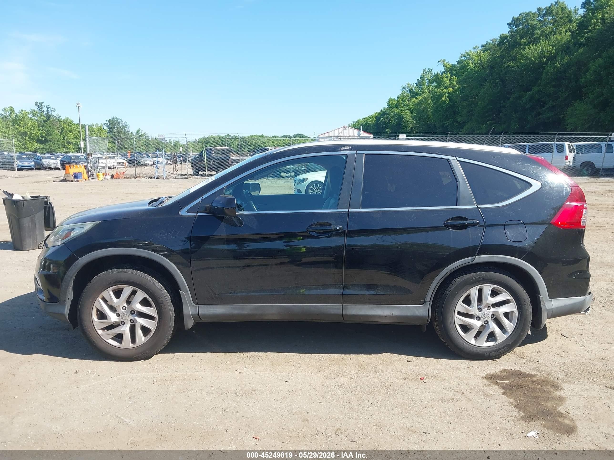 2015 Honda Cr-v Ex-l Black vin: 2HKRM4H7XFH668680