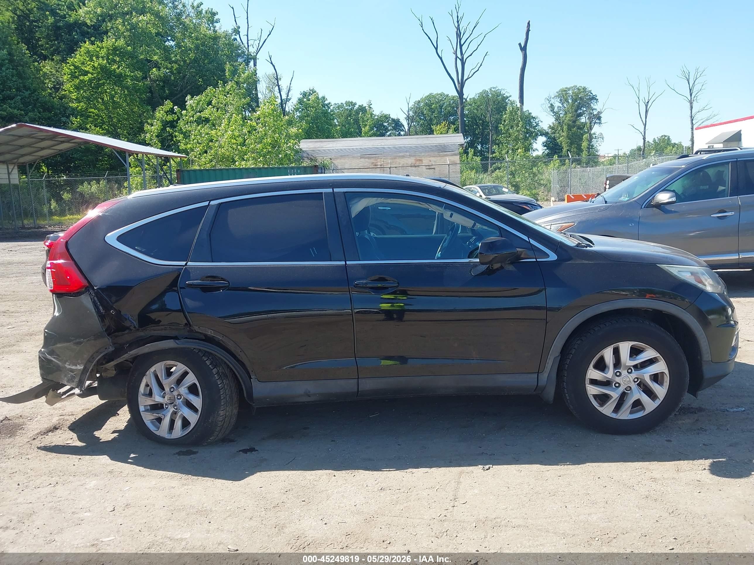 2015 Honda Cr-v Ex-l Black vin: 2HKRM4H7XFH668680