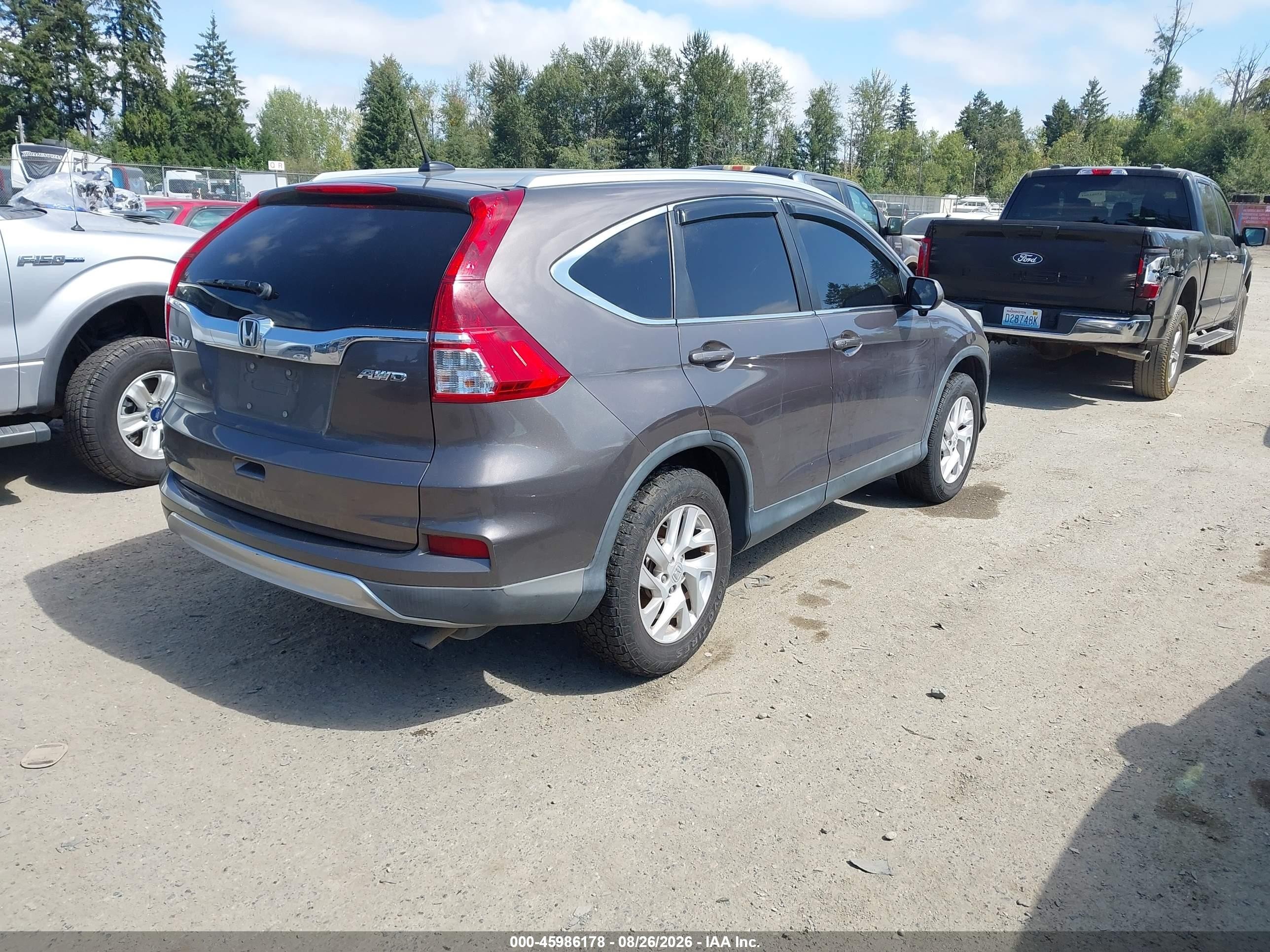 2015 Honda Cr-v Ex-l Gray vin: 2HKRM4H7XFH669456