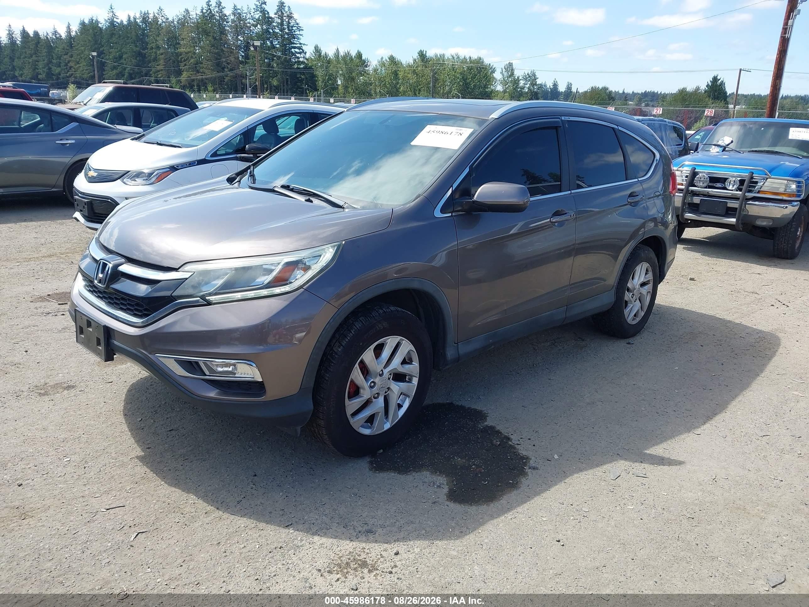 2015 Honda Cr-v Ex-l Gray vin: 2HKRM4H7XFH669456