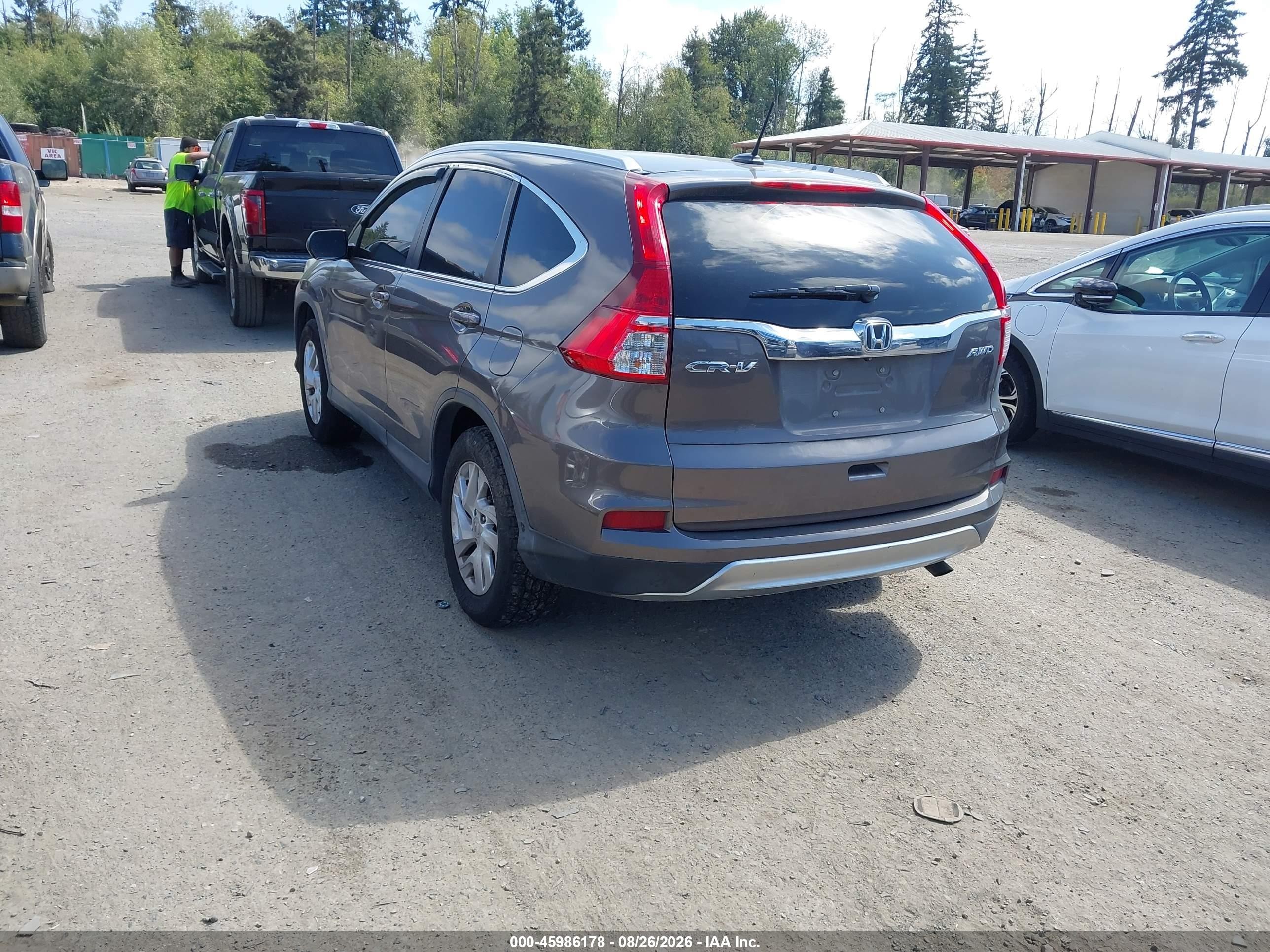 2015 Honda Cr-v Ex-l Gray vin: 2HKRM4H7XFH669456