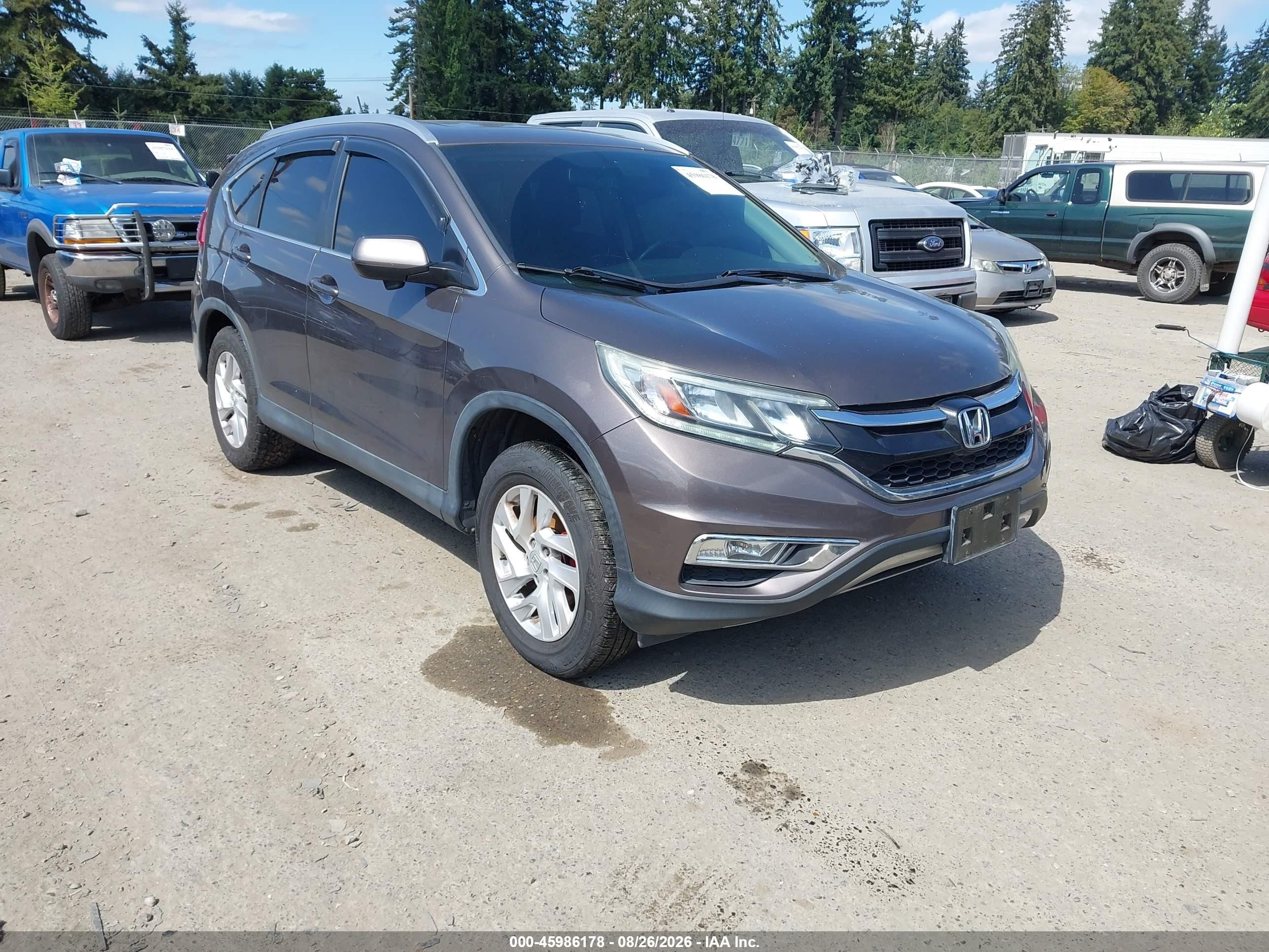 2015 Honda Cr-v Ex-l Gray vin: 2HKRM4H7XFH669456