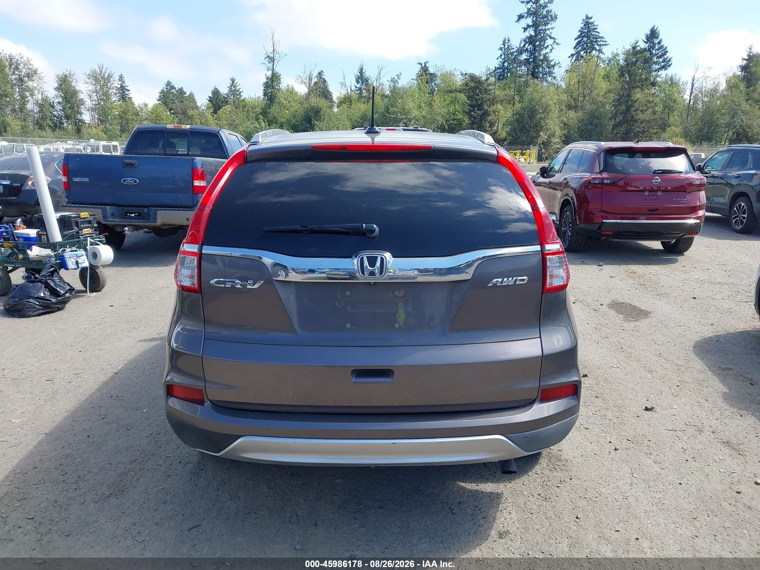 2015 Honda Cr-v Ex-l Gray vin: 2HKRM4H7XFH669456