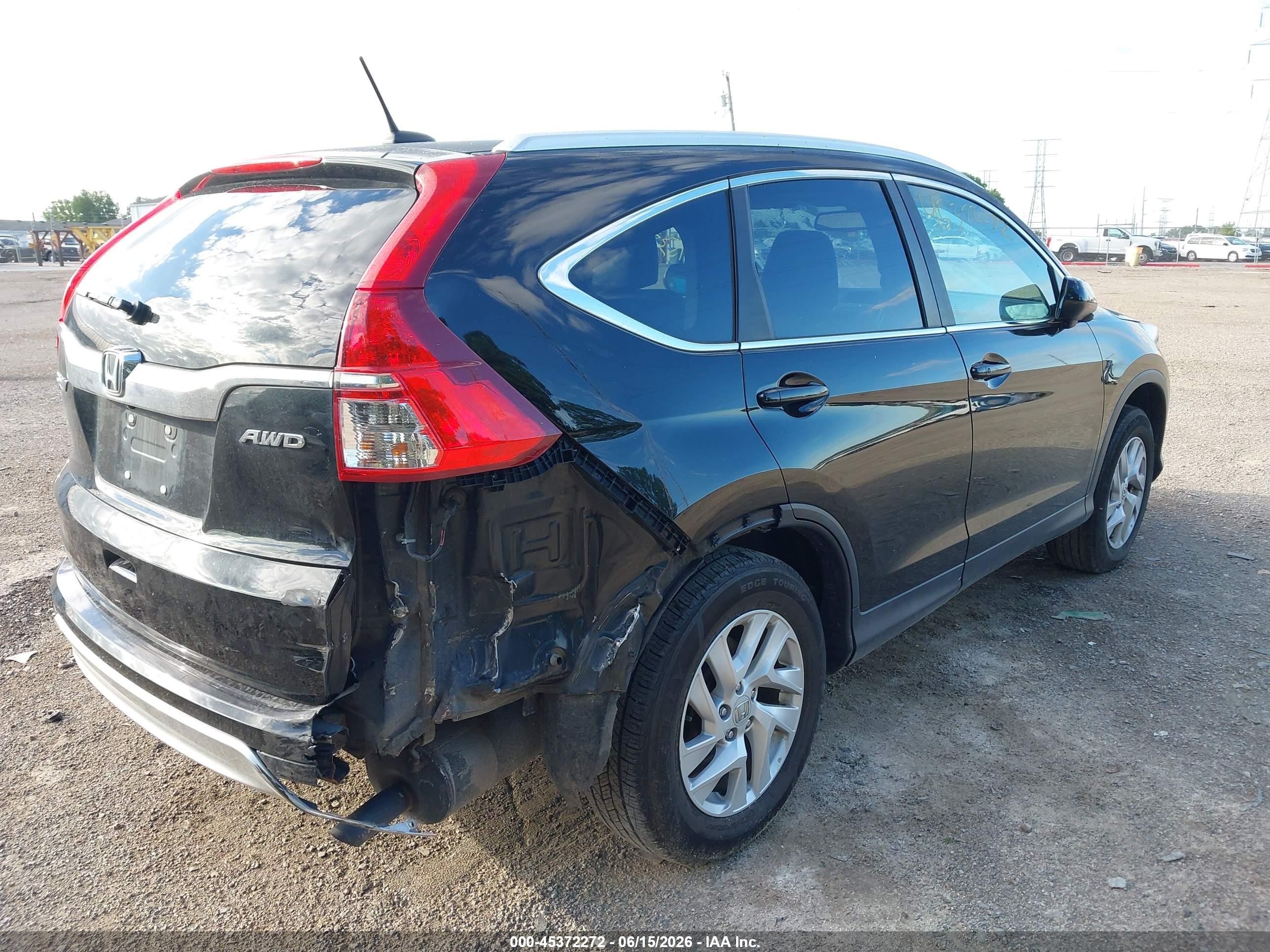 2015 Honda Cr-v Ex-l Black vin: 2HKRM4H7XFH671787
