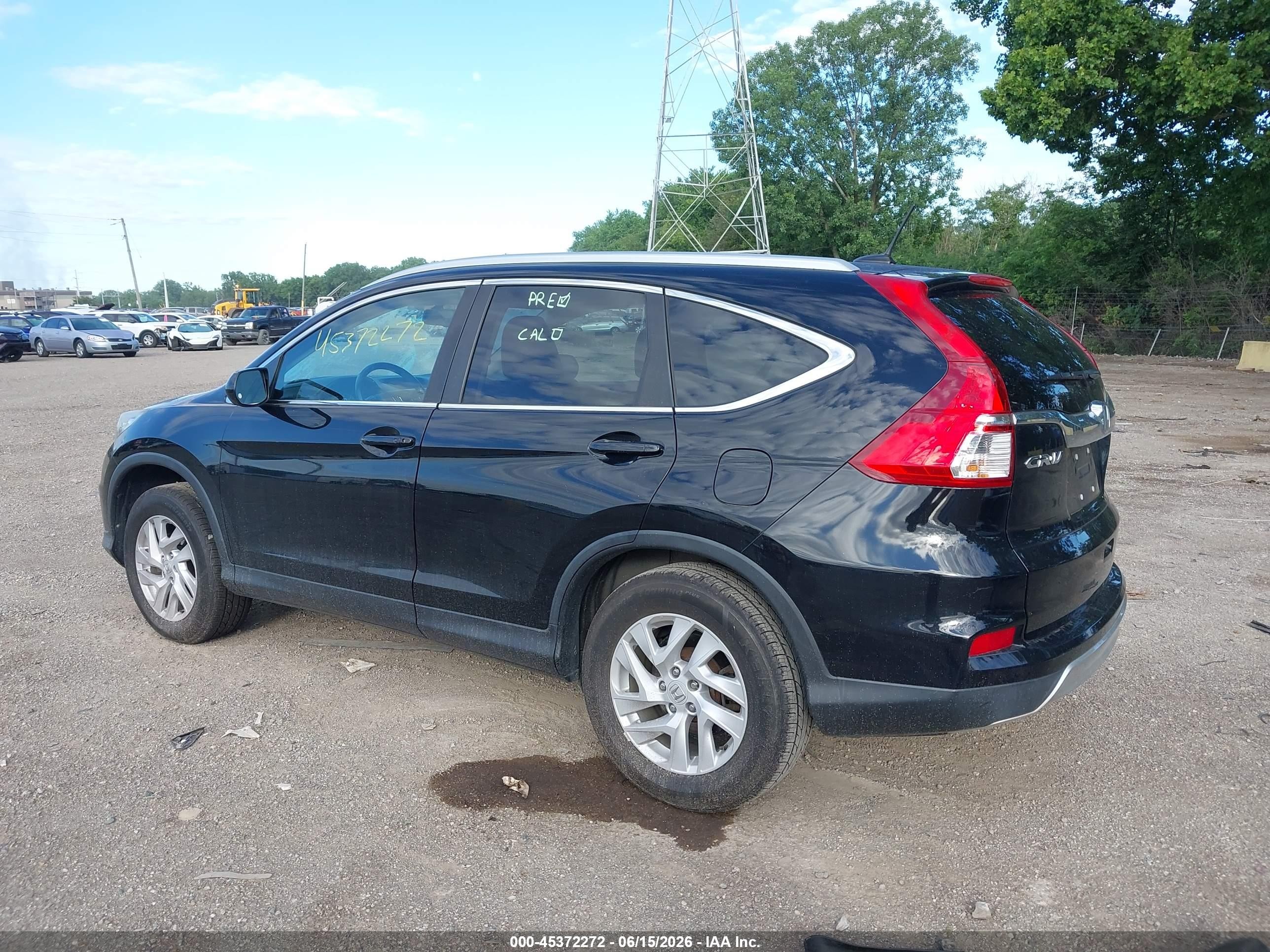 2015 Honda Cr-v Ex-l Black vin: 2HKRM4H7XFH671787