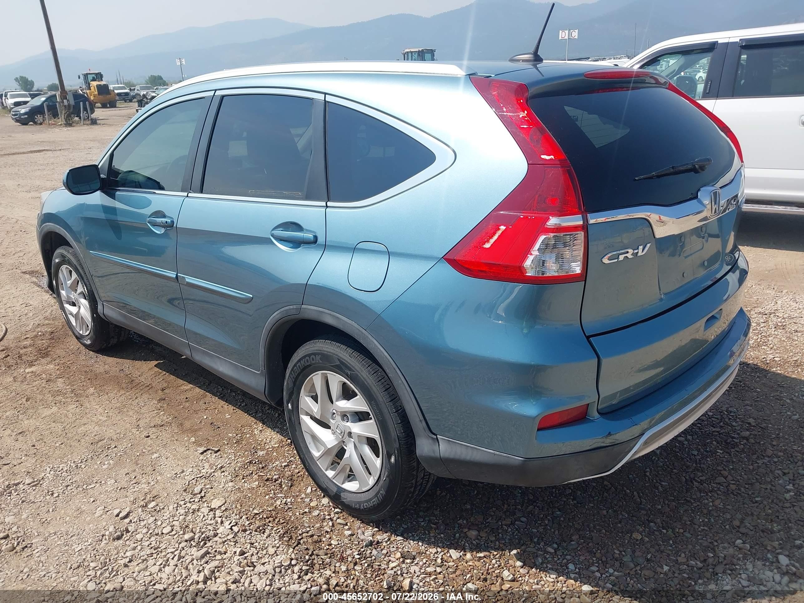 2015 Honda Cr-v Ex-l Light Blue vin: 2HKRM4H7XFH672955