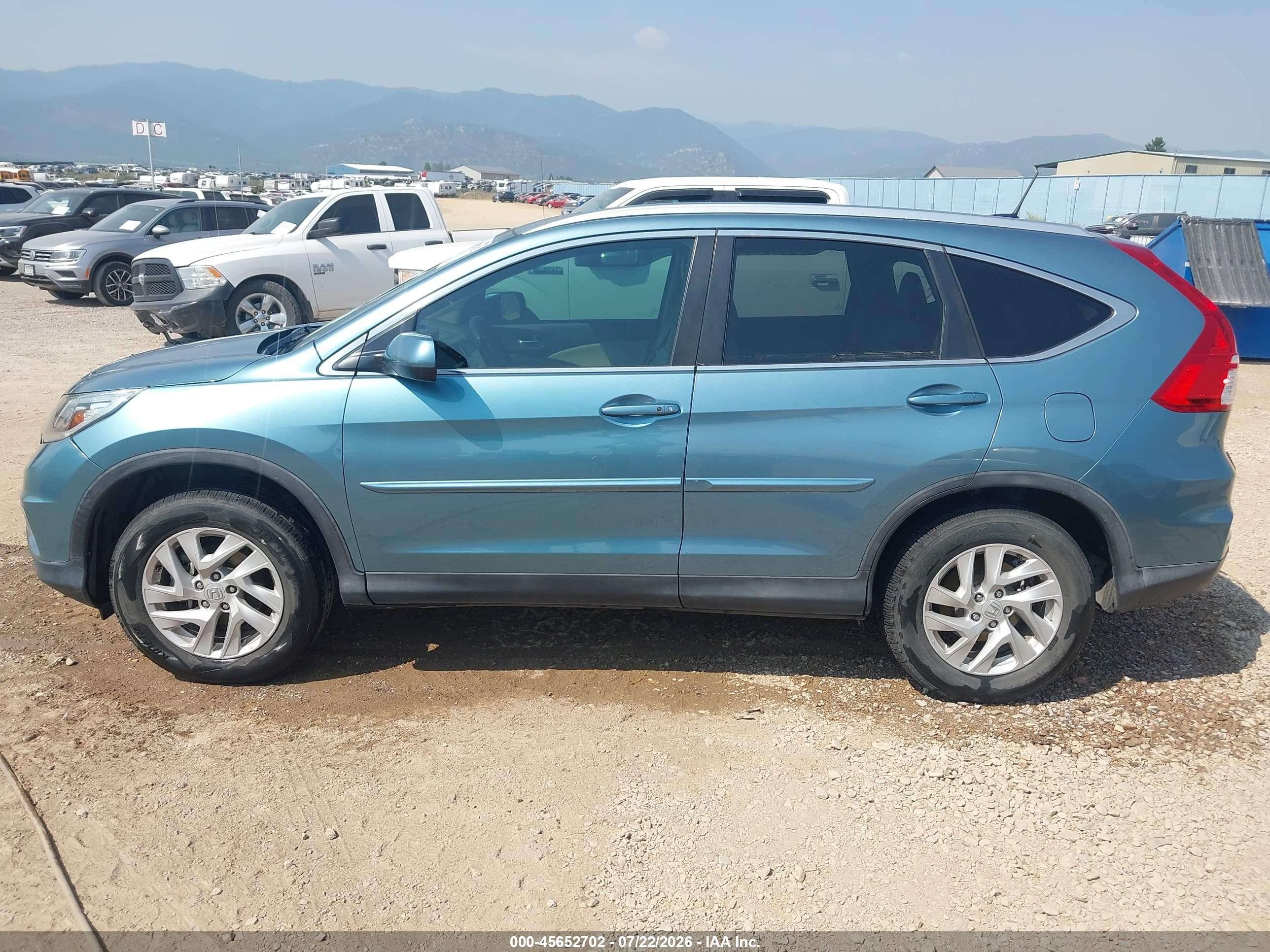 2015 Honda Cr-v Ex-l Light Blue vin: 2HKRM4H7XFH672955