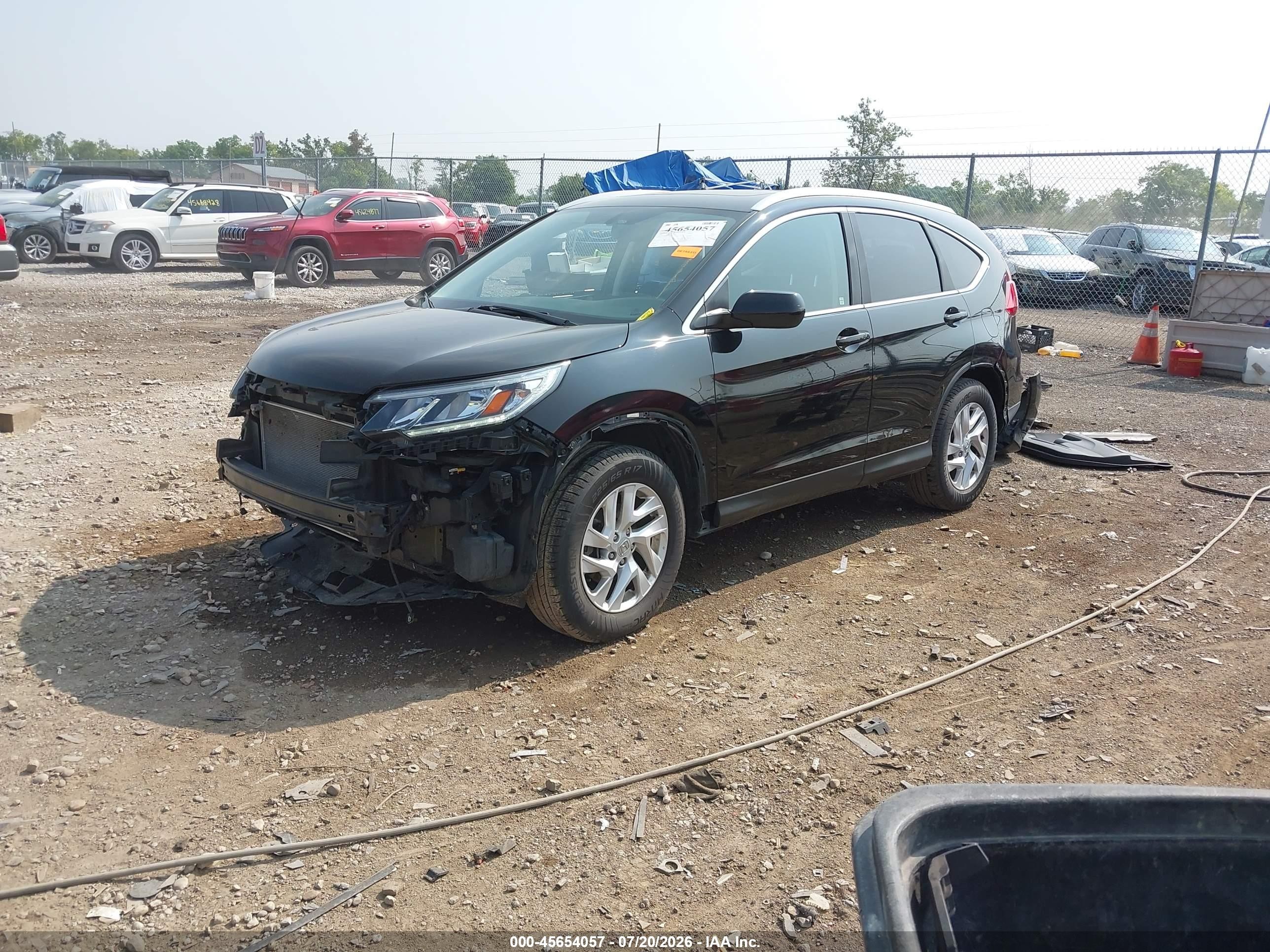 2015 Honda Cr-v Ex-l Black vin: 2HKRM4H7XFH698696