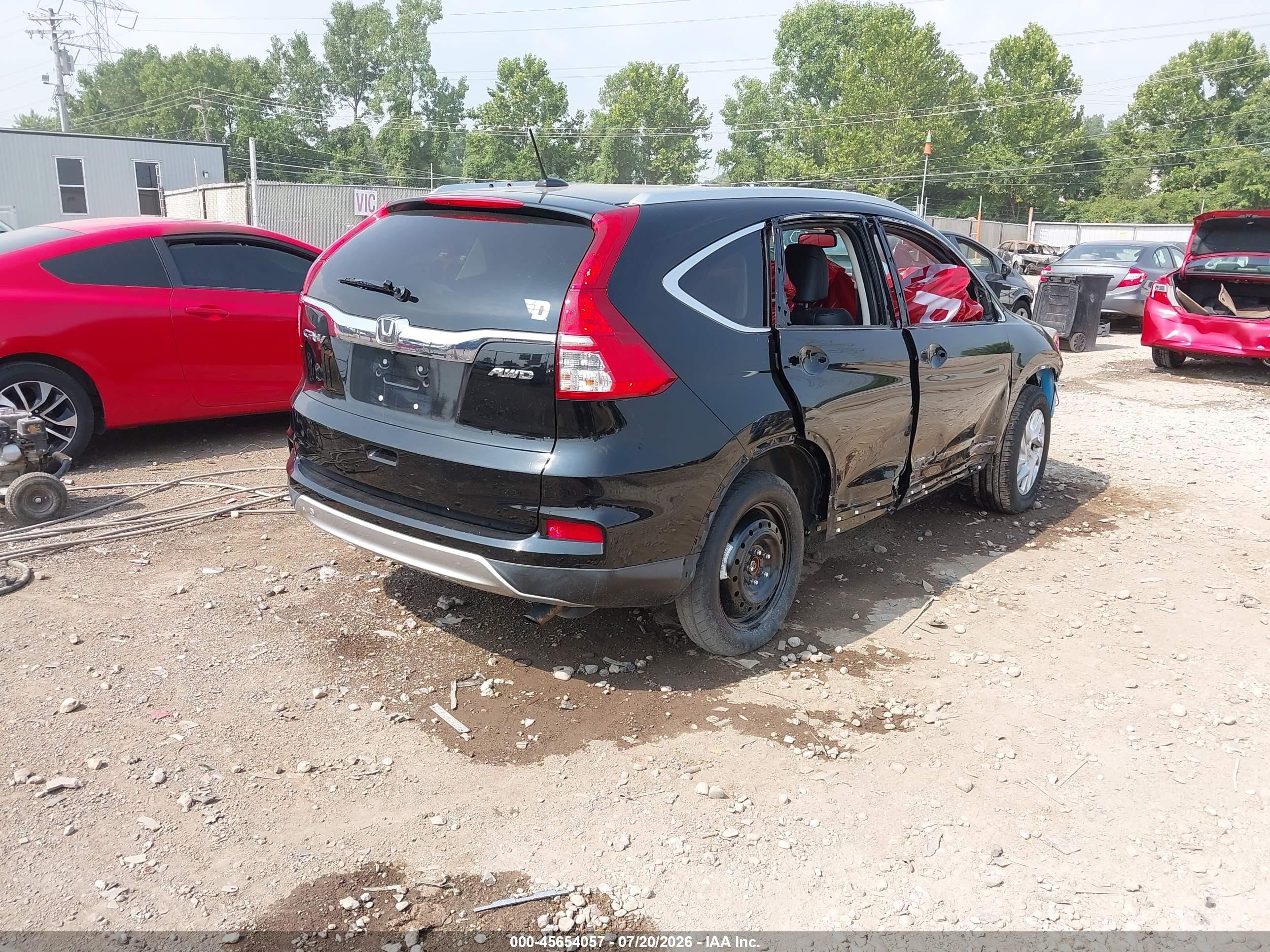 2015 Honda Cr-v Ex-l Black vin: 2HKRM4H7XFH698696