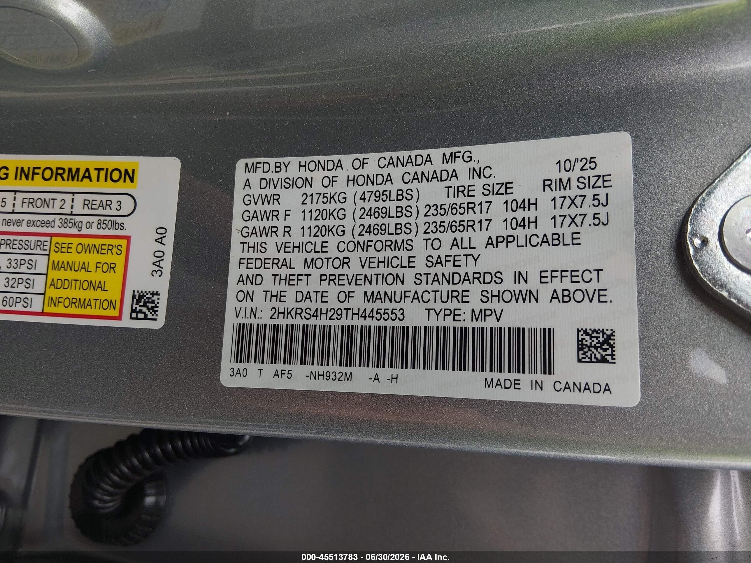 2026 Honda Cr-v Lx Awd Серебряный vin: 2HKRS4H29TH445553