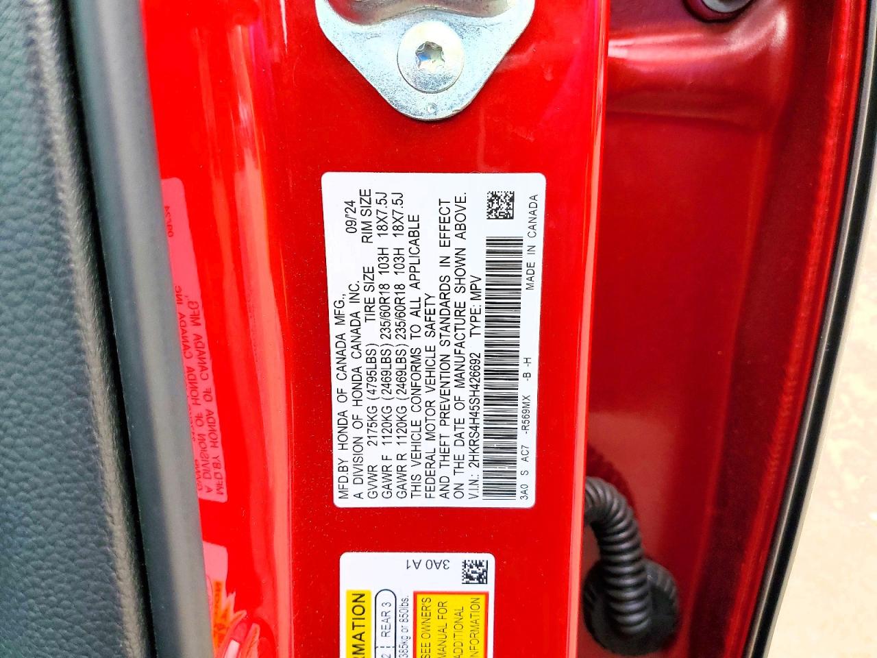 2025 Honda Cr-v Ex Red vin: 2HKRS4H45SH426692