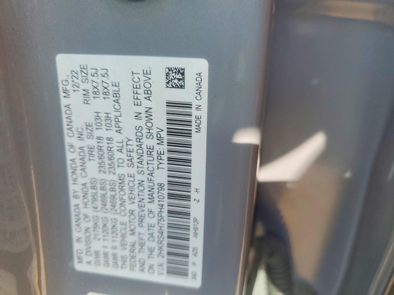 2023 Honda Cr-v Exl Silver vin: 2HKRS4H75PH410798