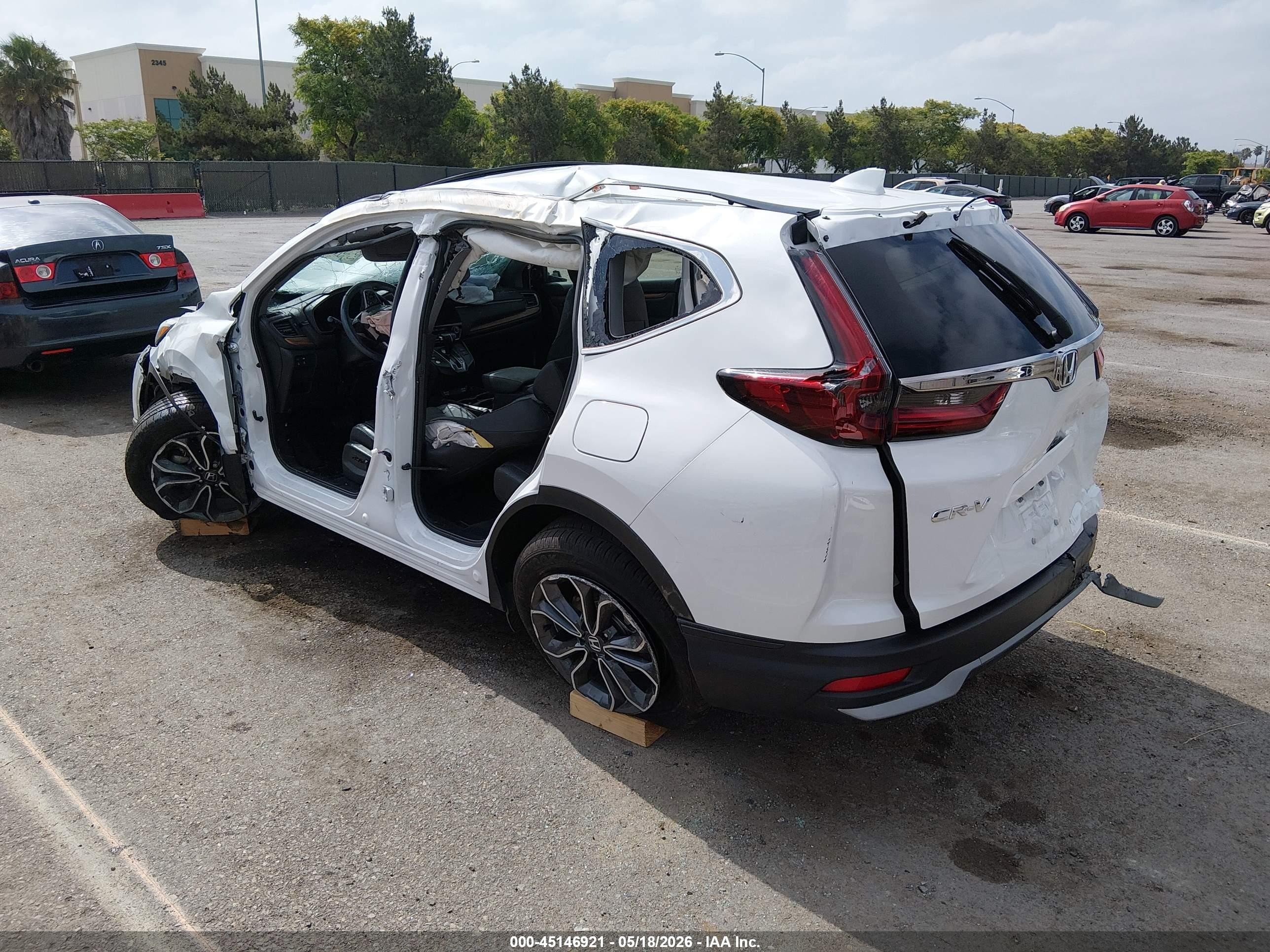 2021 Honda Cr-v 2wd Ex-l White vin: 2HKRW1H80MH405189